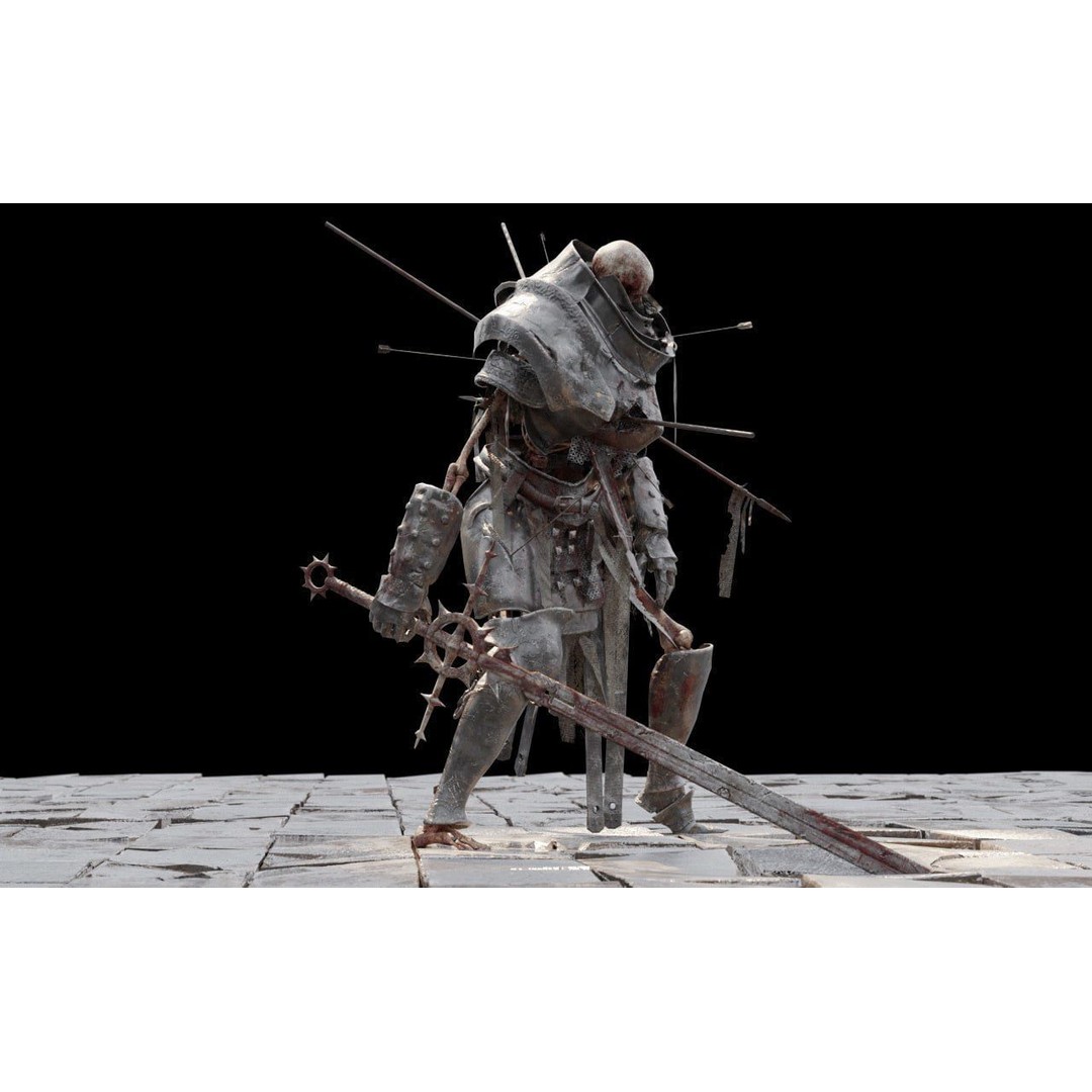 Skeleton Warrior 3D Model – High Poly Rigged Character with PBR Textures - View 9