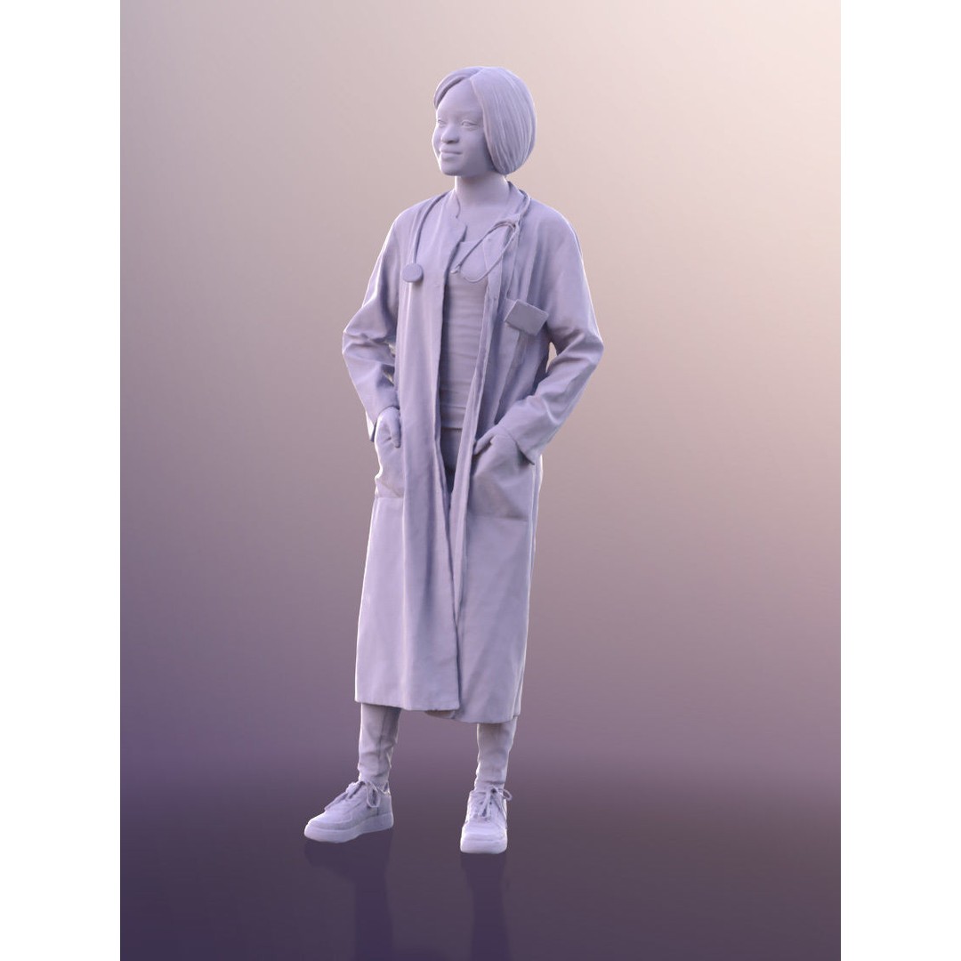 Iona 10928 3D Model – Low Poly Female Doctor, FBX & OBJ Formats