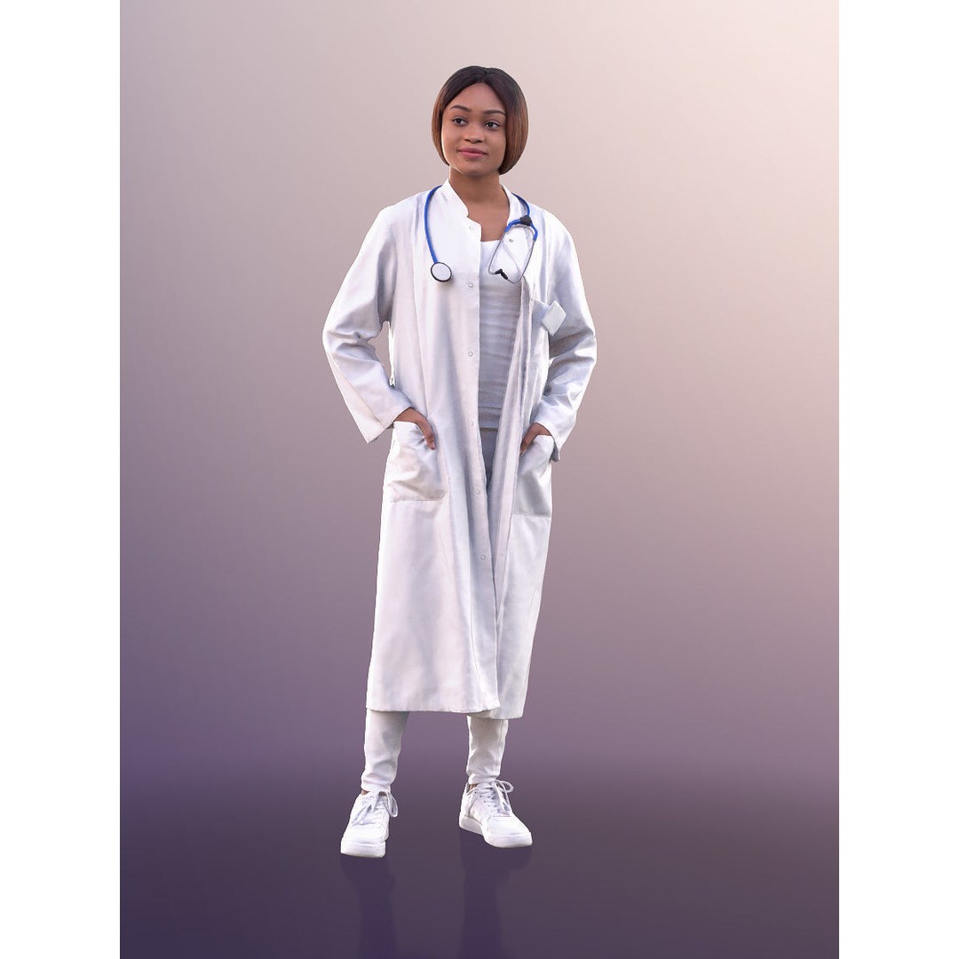 Iona 10928 3D Model – Low Poly Female Doctor, FBX & OBJ Formats - View 3