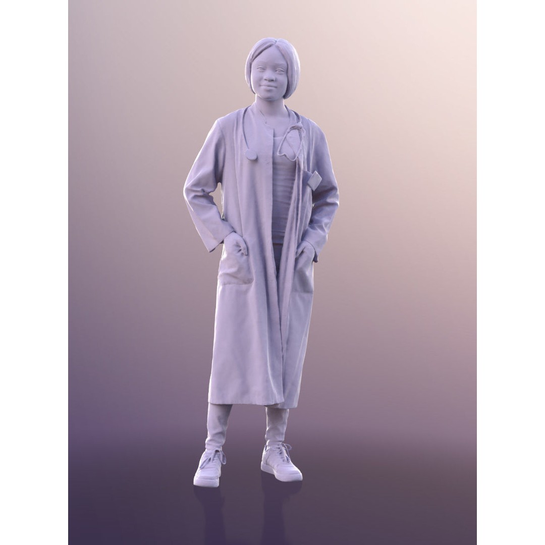 Iona 10928 3D Model – Low Poly Female Doctor, FBX & OBJ Formats - View 5