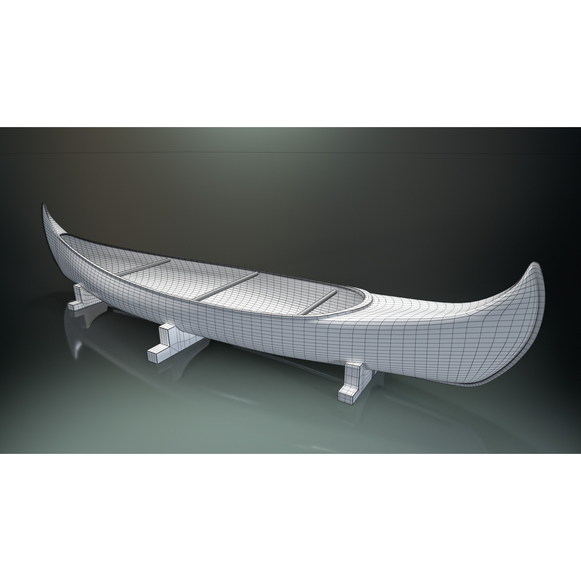 Canoe - Low-Poly Game-Ready 3D Model