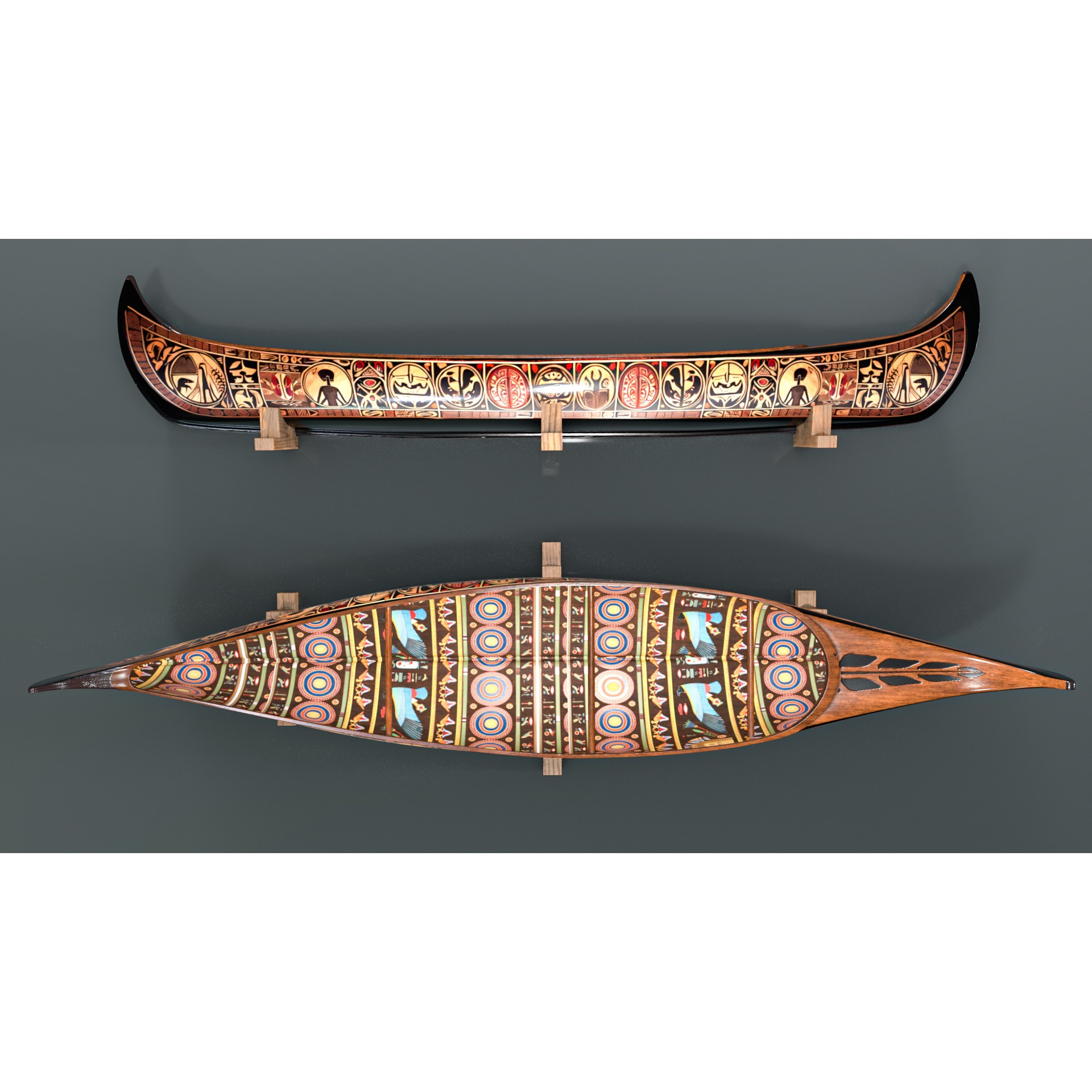 Canoe - Low-Poly Game-Ready 3D Model - View 10