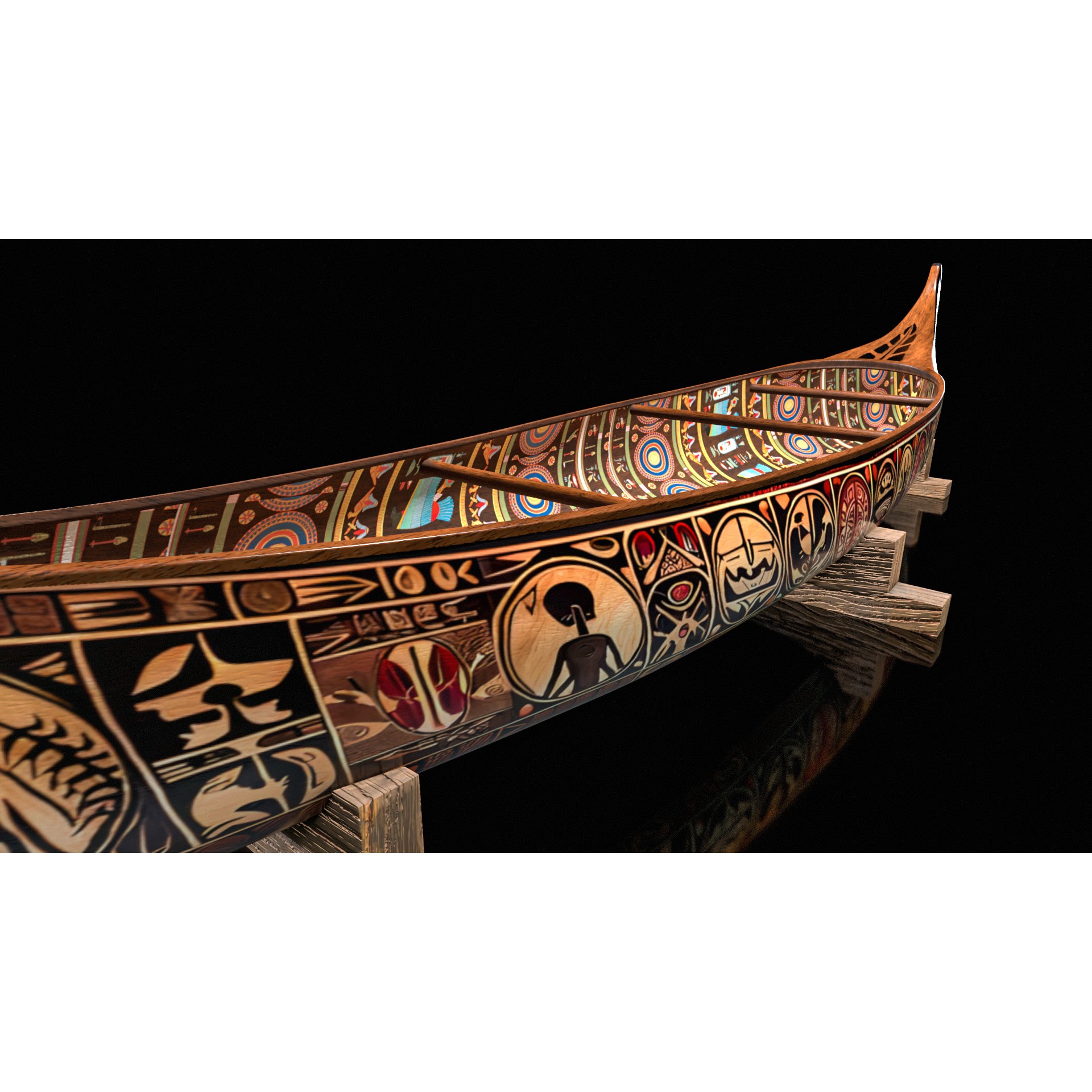 Canoe - Low-Poly Game-Ready 3D Model - View 12