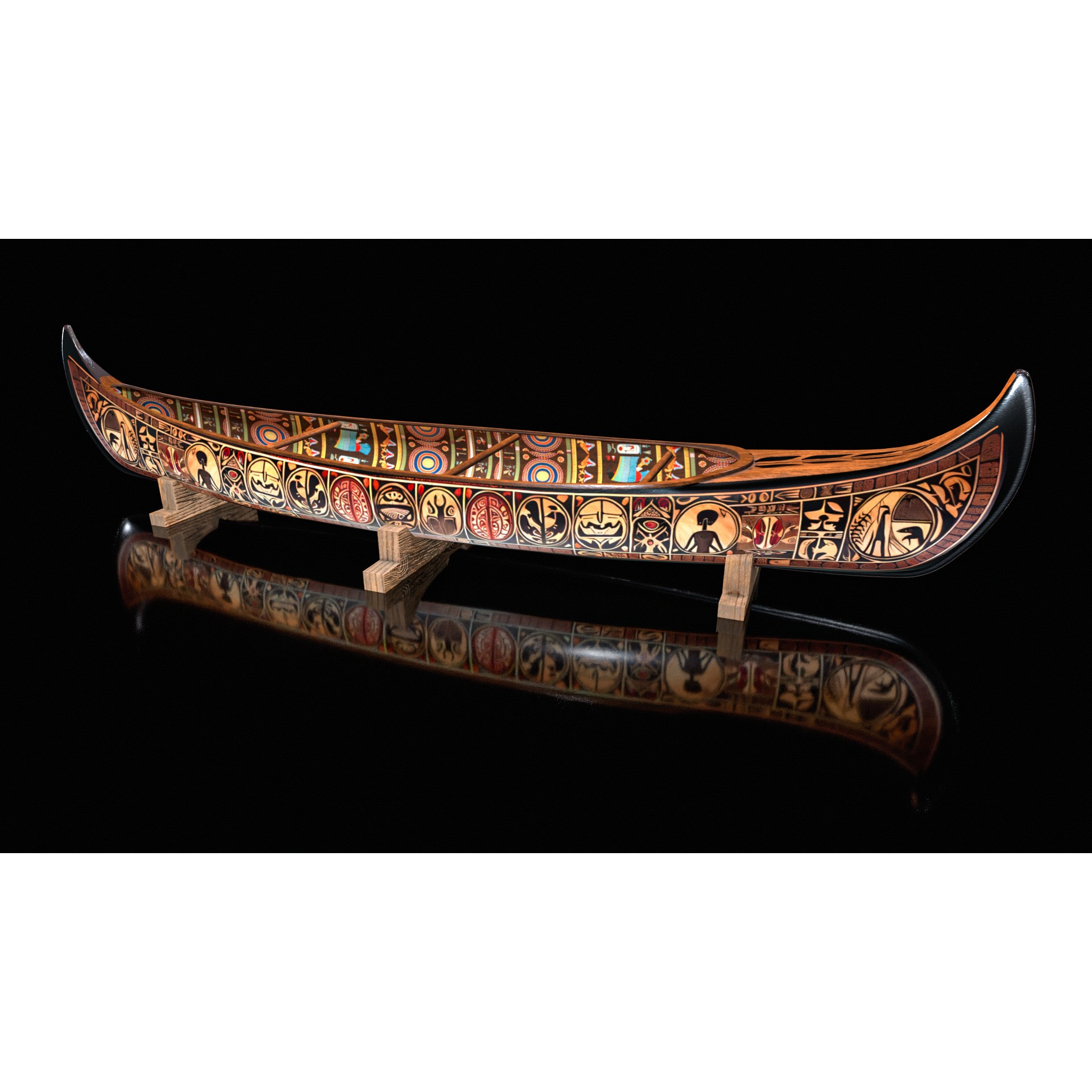 Canoe - Low-Poly Game-Ready 3D Model - View 4