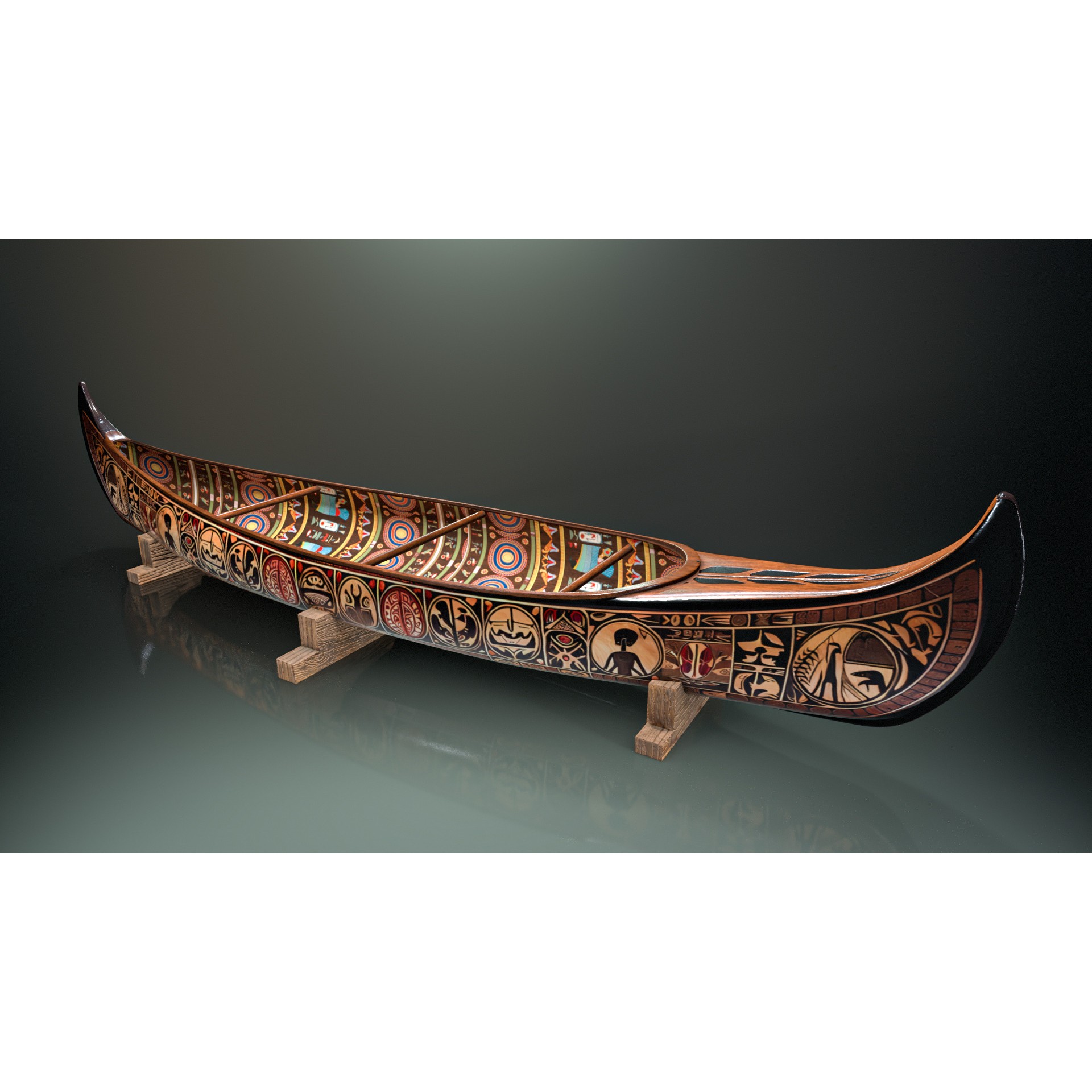 Canoe - Low-Poly Game-Ready 3D Model - View 6