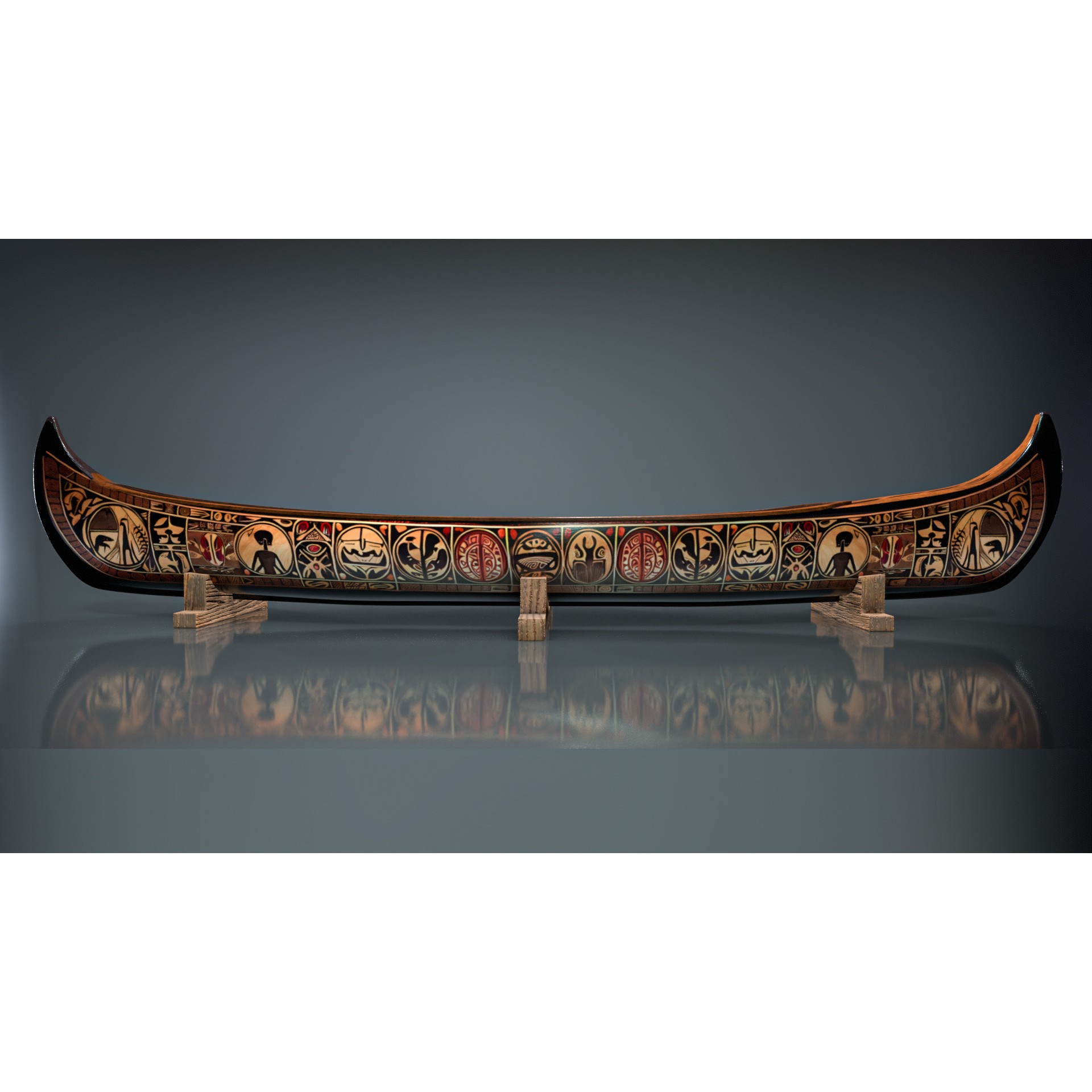 Canoe - Low-Poly Game-Ready 3D Model - View 8