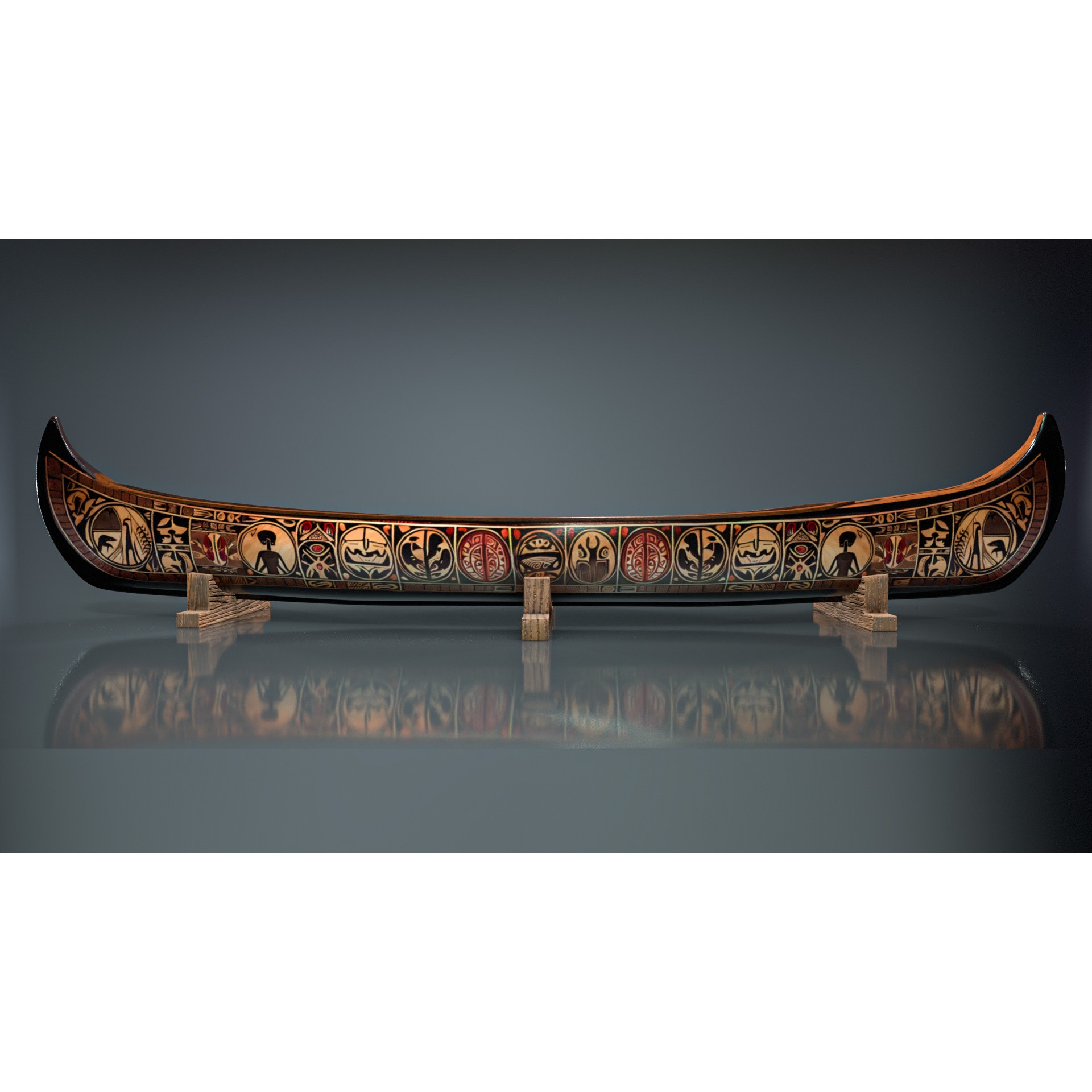 Canoe - Low-Poly Game-Ready 3D Model - View 9