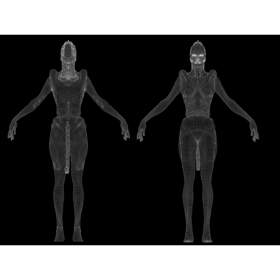 NeoXenomorph 3D Model – Low Poly Sci-Fi Character, Rigged, FBX