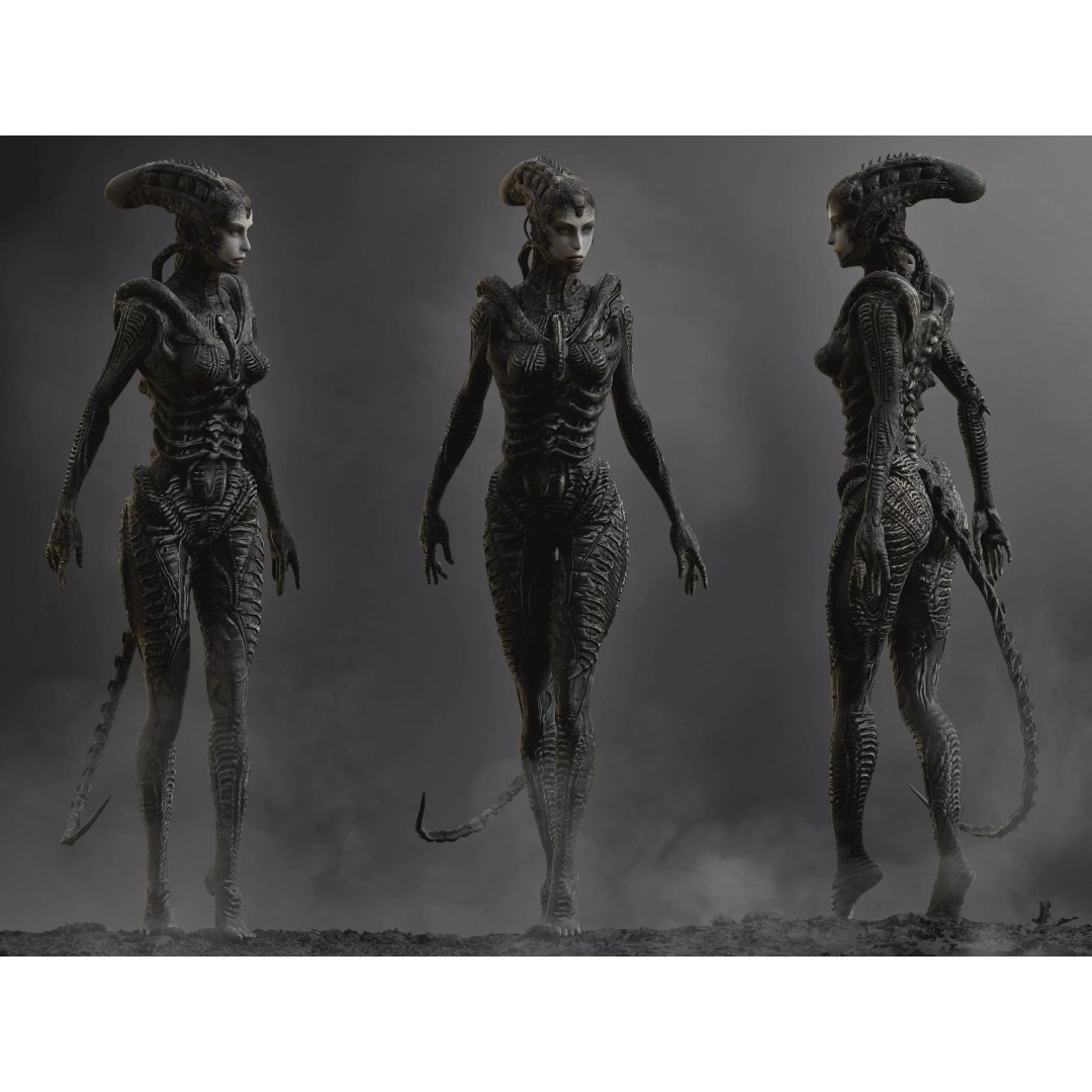 NeoXenomorph 3D Model – Low Poly Sci-Fi Character, Rigged, FBX - View 2