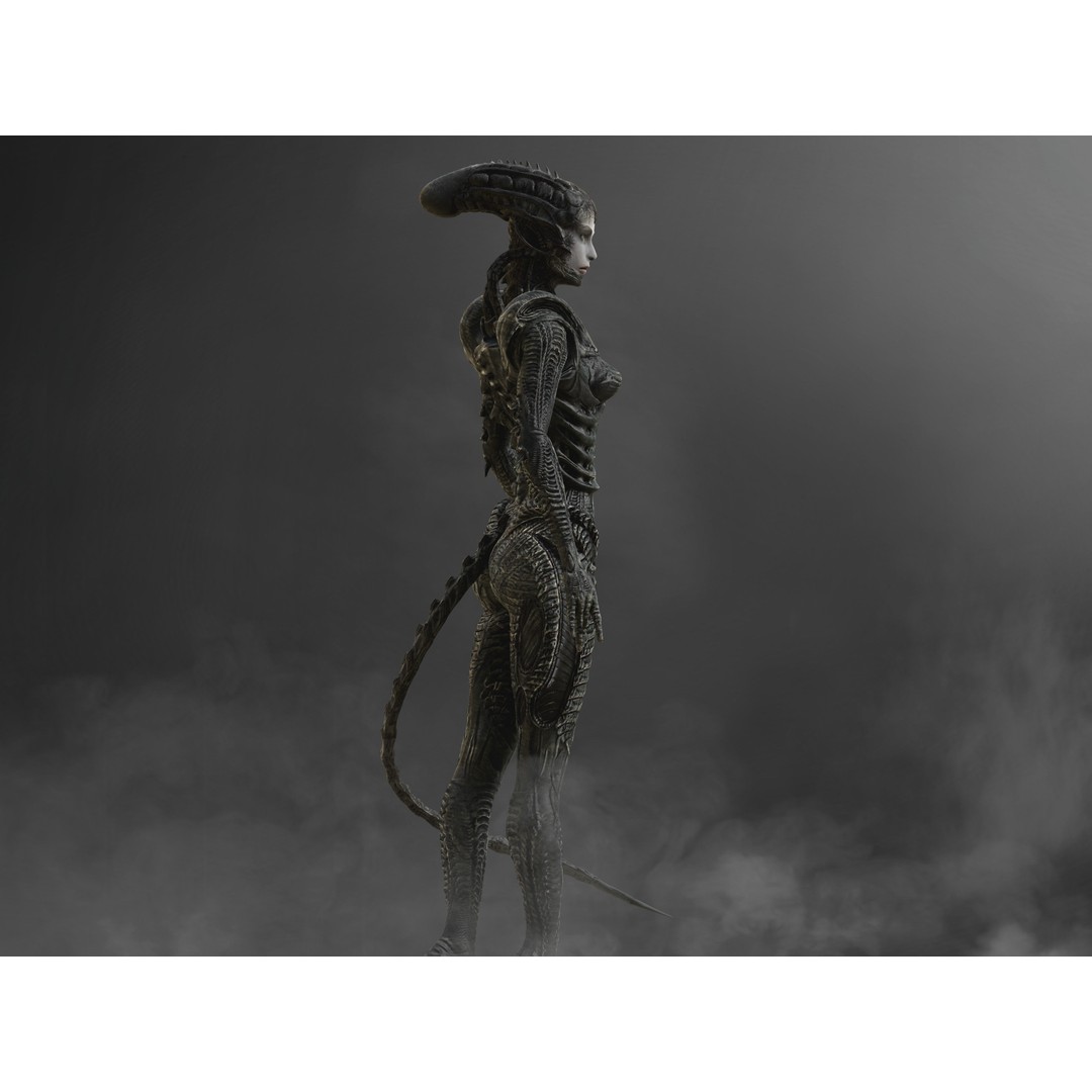 NeoXenomorph 3D Model – Low Poly Sci-Fi Character, Rigged, FBX - View 4