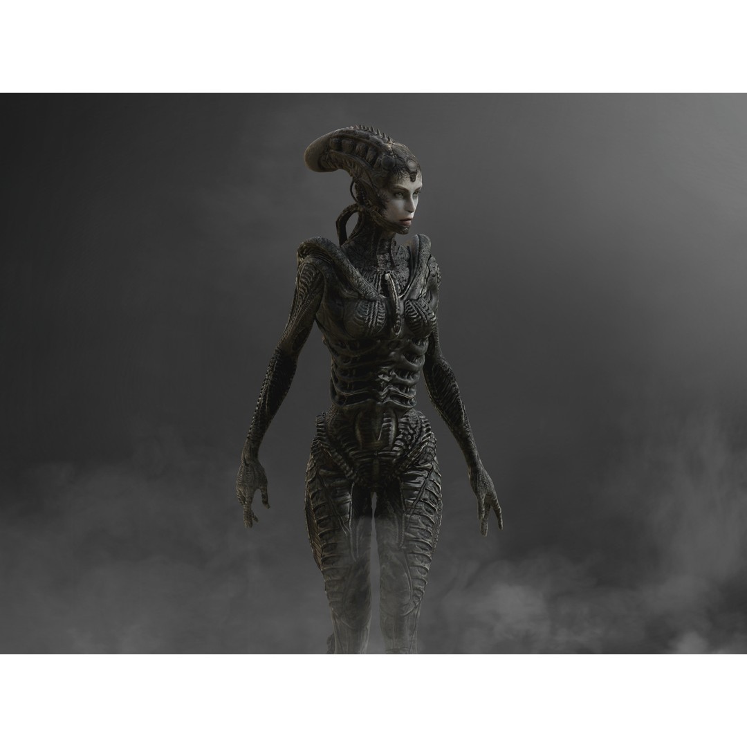 NeoXenomorph 3D Model – Low Poly Sci-Fi Character, Rigged, FBX - View 5
