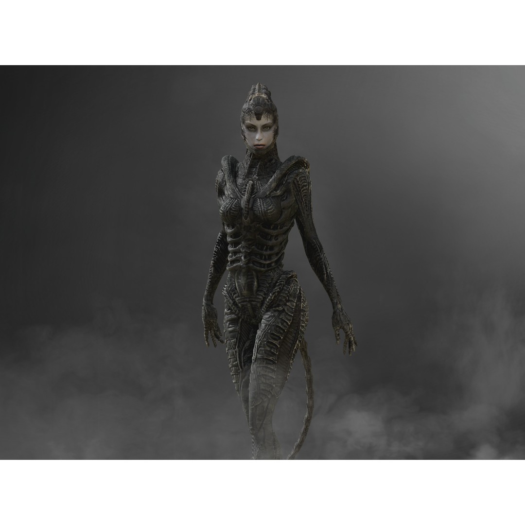 NeoXenomorph 3D Model – Low Poly Sci-Fi Character, Rigged, FBX - View 7