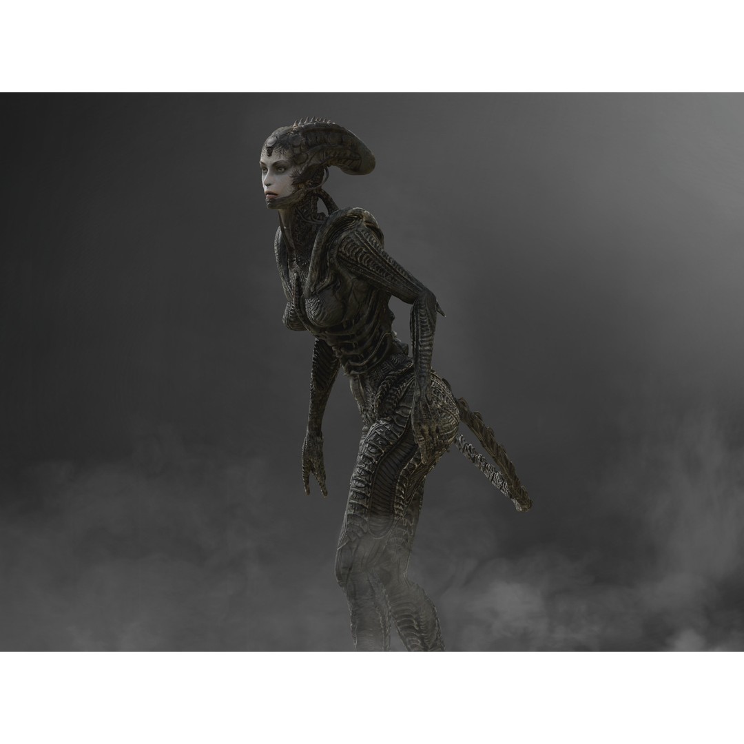 NeoXenomorph 3D Model – Low Poly Sci-Fi Character, Rigged, FBX - View 8