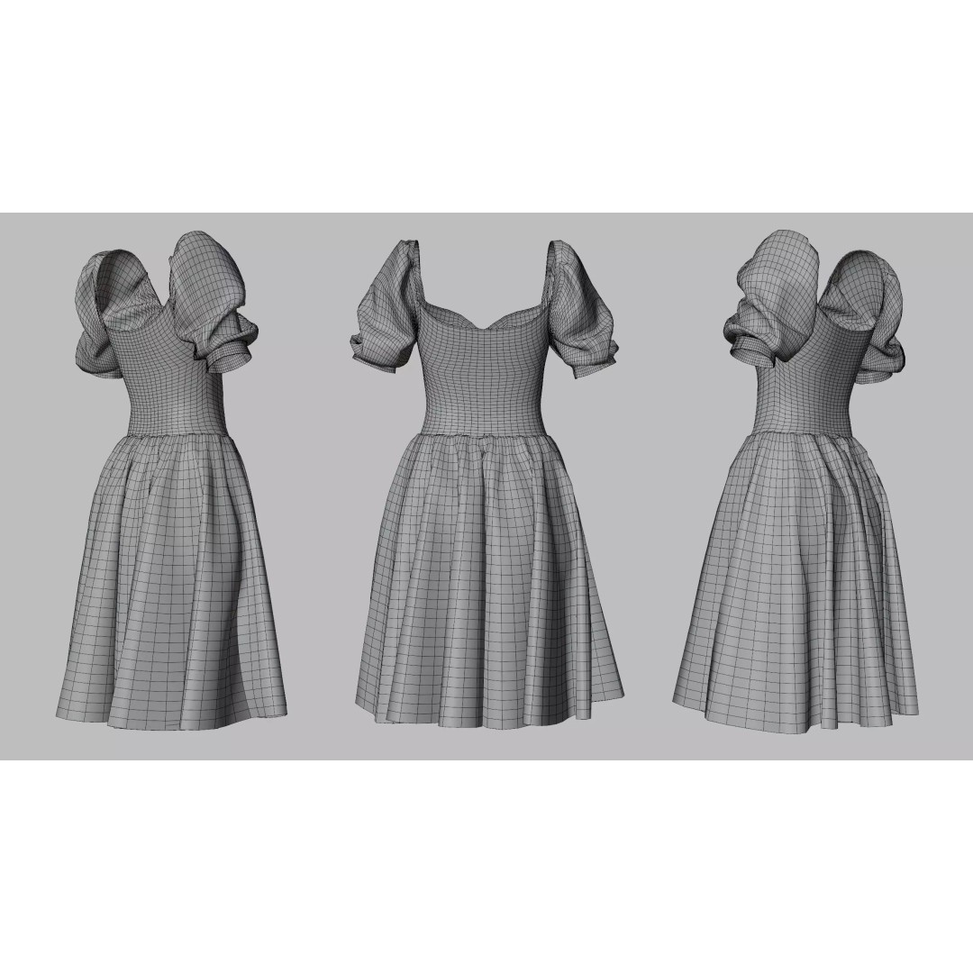 Yankees Blue Dress 3D Model – Low Poly Game Asset, FBX, PBR - View 10