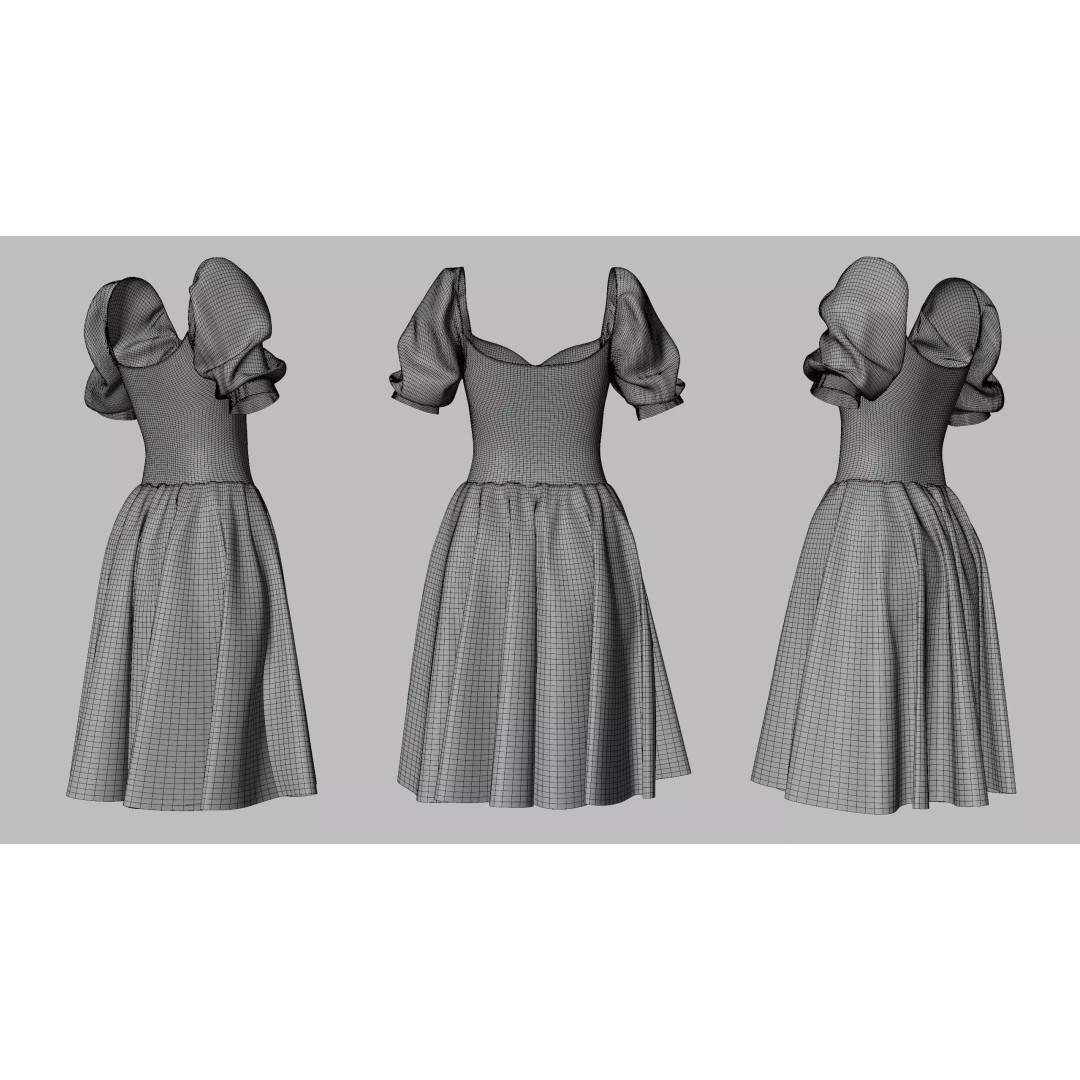 Yankees Blue Dress 3D Model – Low Poly Game Asset, FBX, PBR - View 11