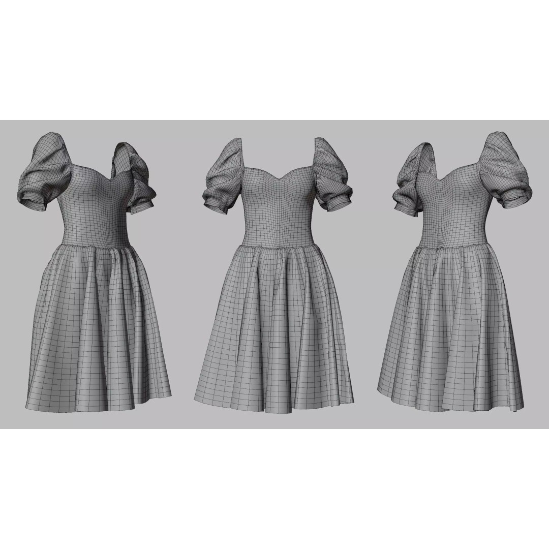 Yankees Blue Dress 3D Model – Low Poly Game Asset, FBX, PBR - View 12