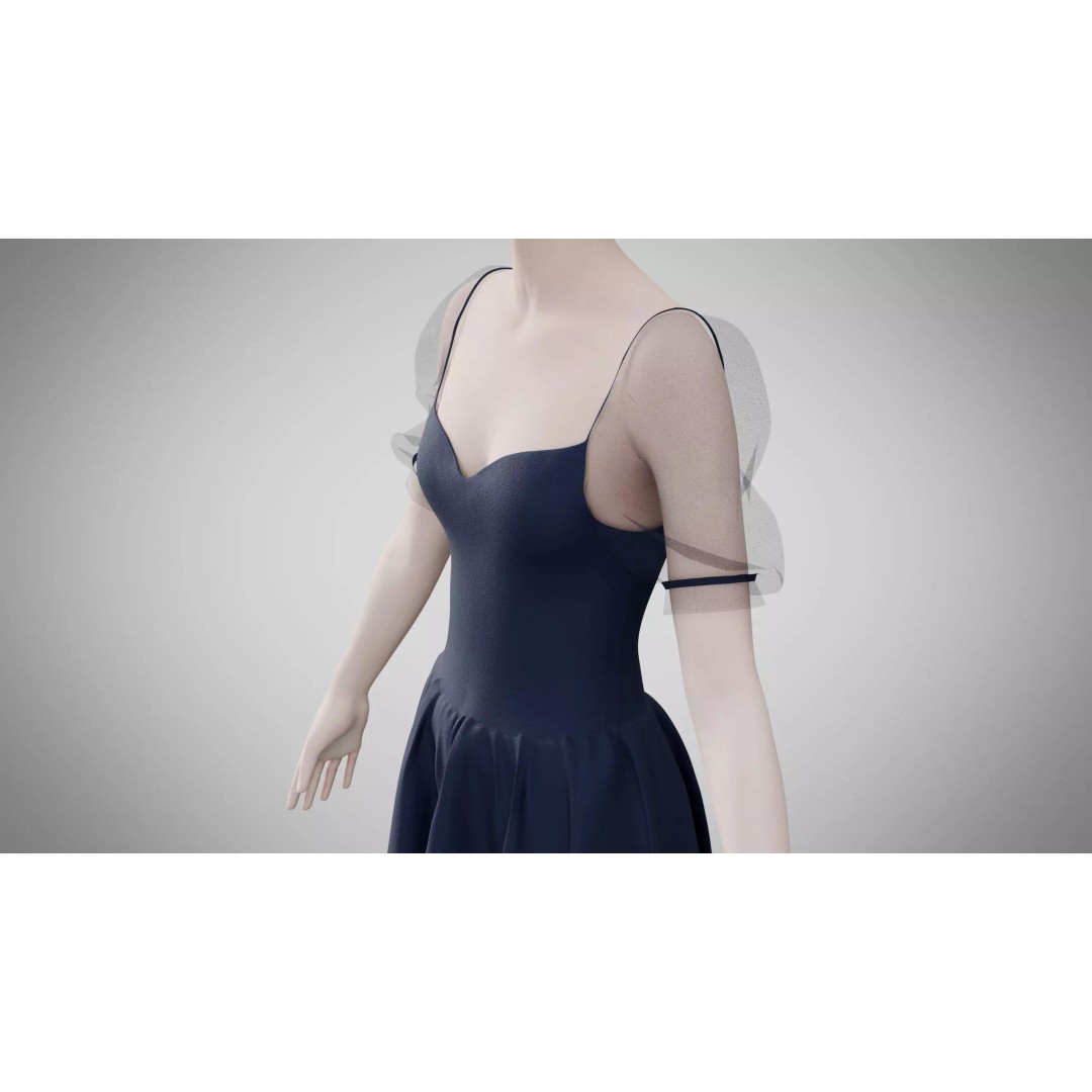 Yankees Blue Dress 3D Model – Low Poly Game Asset, FBX, PBR - View 8