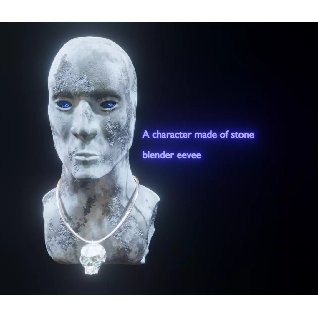 Stone Character 3D Model – Fantasy Warrior with Crystal Eyes, FBX - View 2