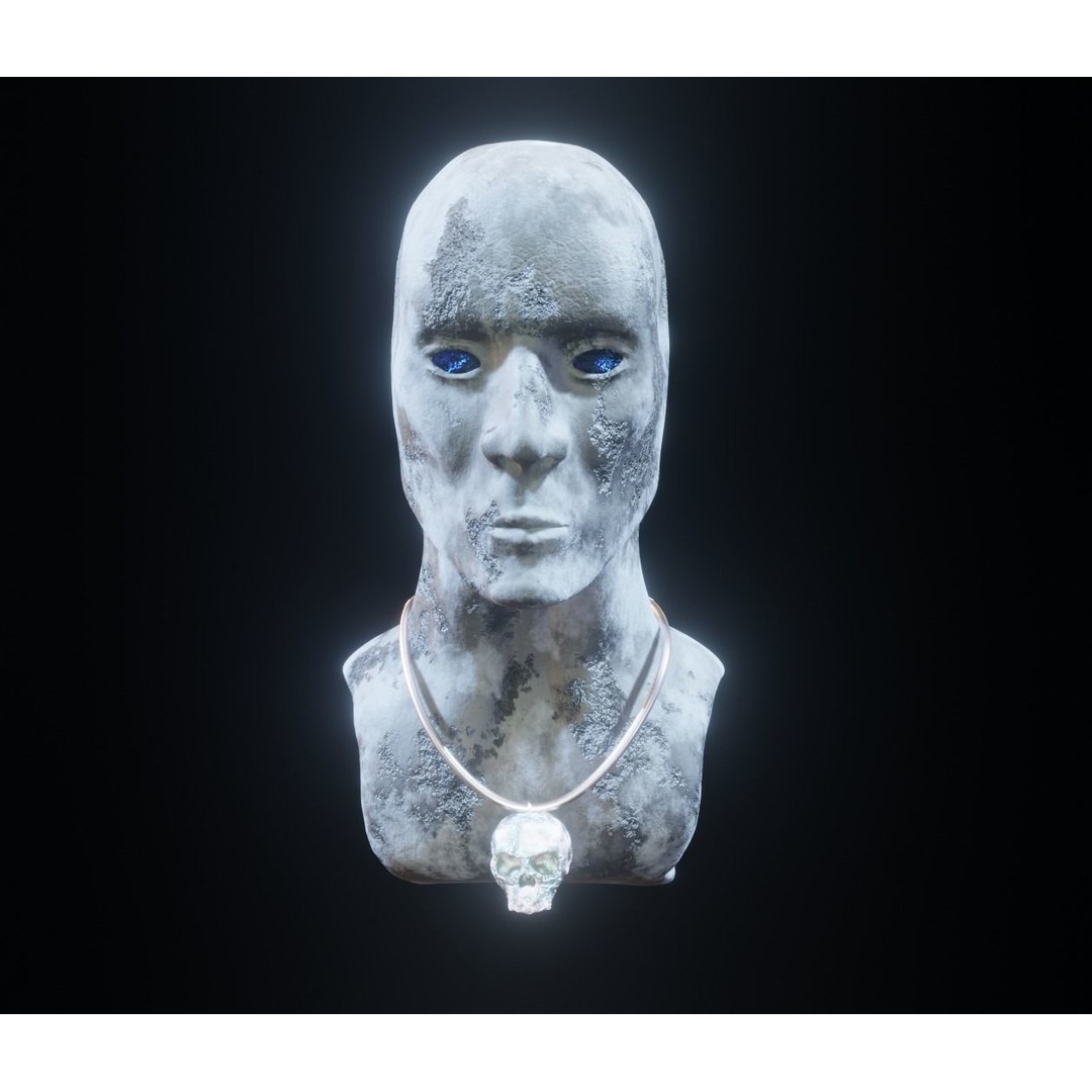 Stone Character 3D Model – Fantasy Warrior with Crystal Eyes, FBX - View 3