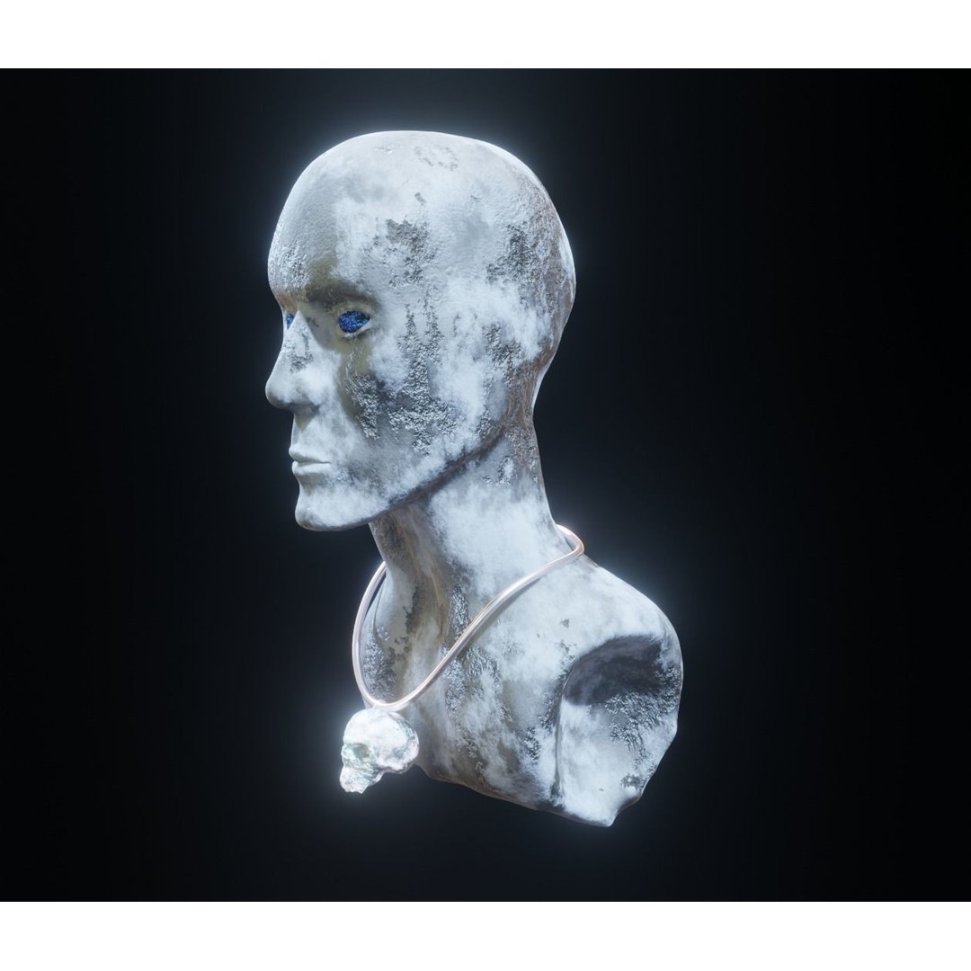 Stone Character 3D Model – Fantasy Warrior with Crystal Eyes, FBX - View 4
