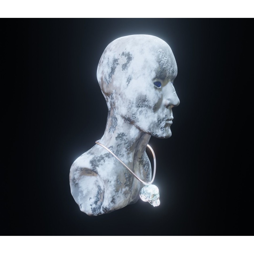 Stone Character 3D Model – Fantasy Warrior with Crystal Eyes, FBX - View 8