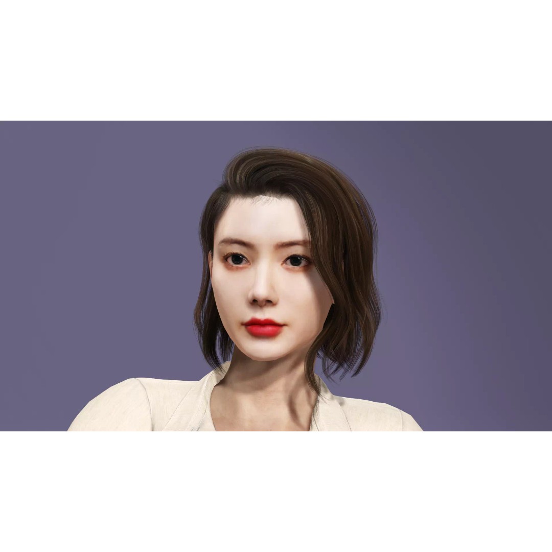 Realistic Korean Female Model 3D Model – Rigged Runway Walk Animation, FBX
