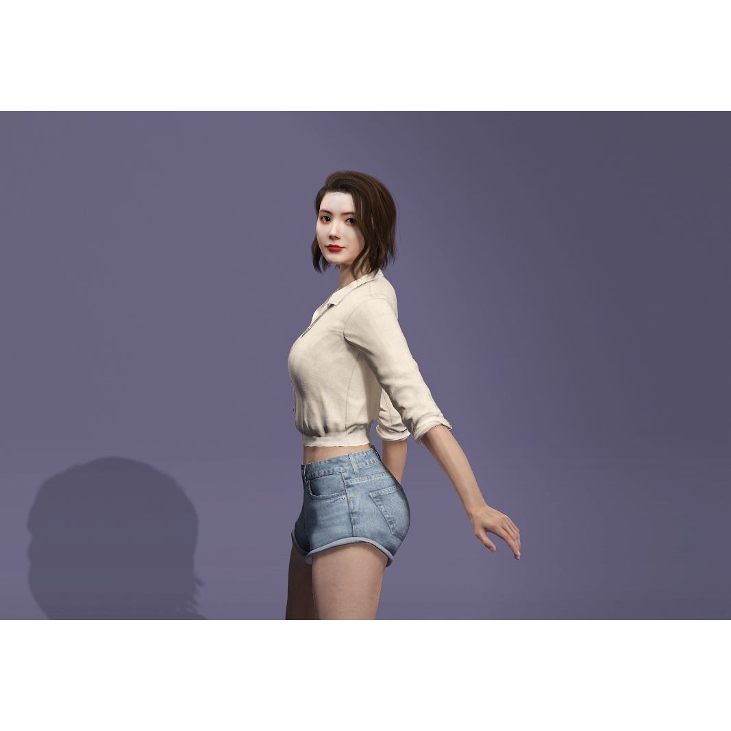 Realistic Korean Female Model 3D Model – Rigged Runway Walk Animation, FBX - View 11