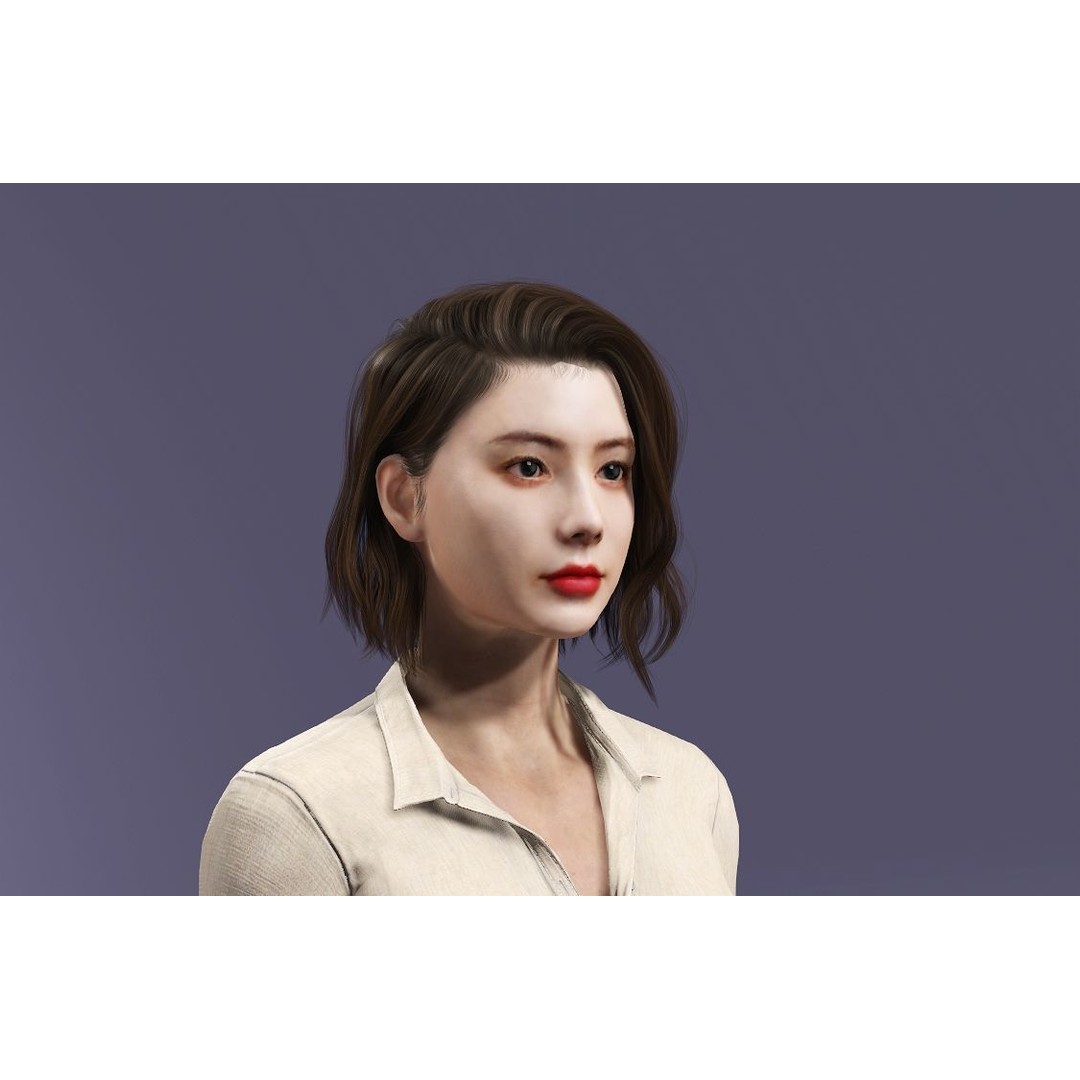 Realistic Korean Female Model 3D Model – Rigged Runway Walk Animation, FBX - View 12
