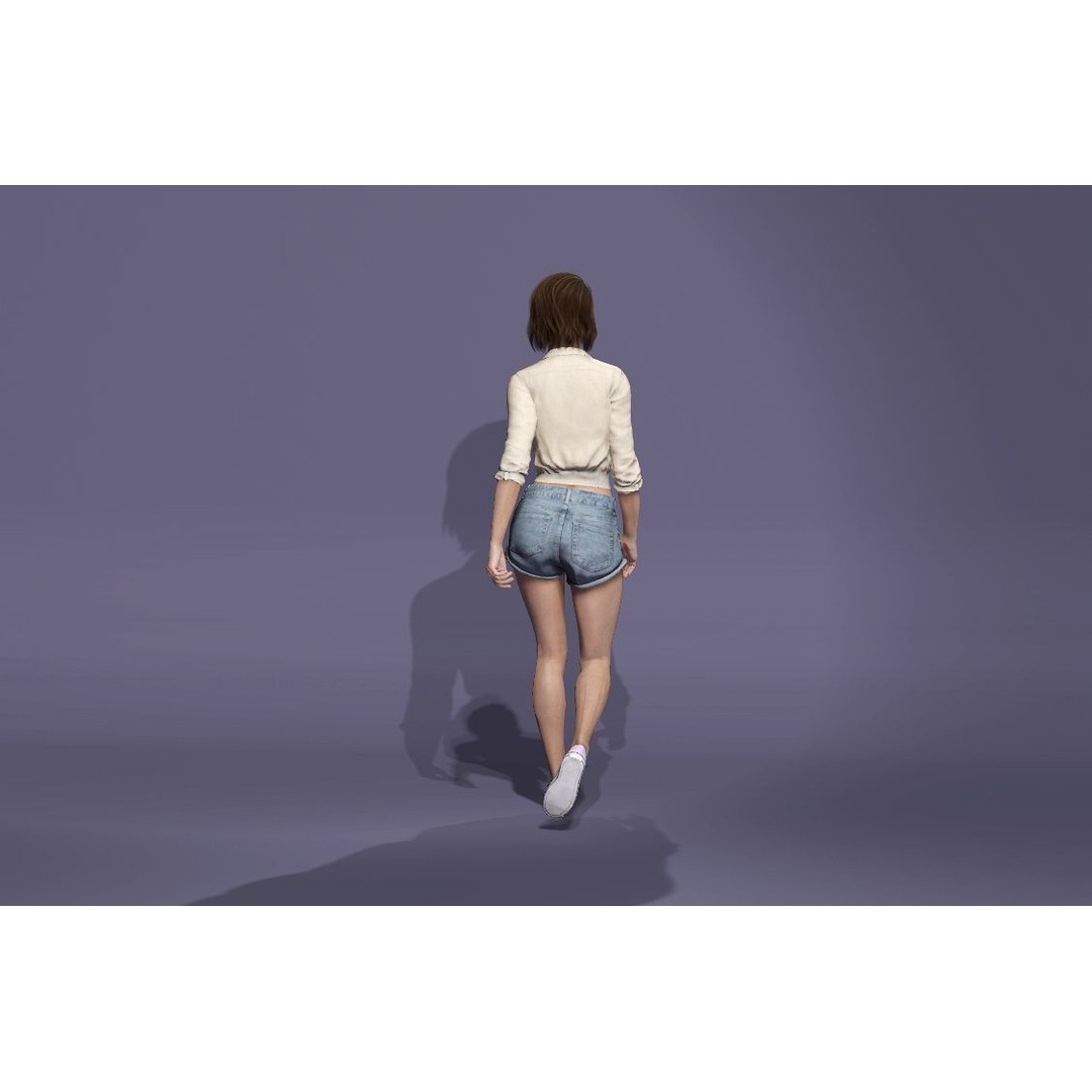 Realistic Korean Female Model 3D Model – Rigged Runway Walk Animation, FBX - View 15