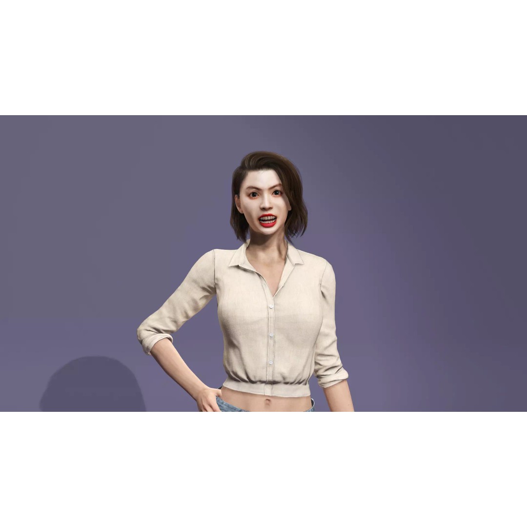 Realistic Korean Female Model 3D Model – Rigged Runway Walk Animation, FBX - View 23