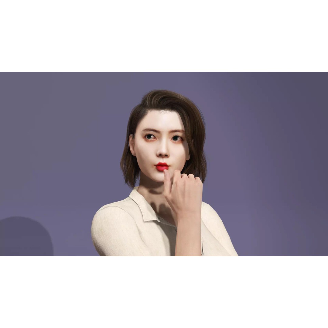 Realistic Korean Female Model 3D Model – Rigged Runway Walk Animation, FBX - View 25