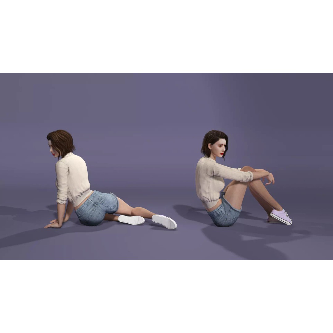 Realistic Korean Female Model 3D Model – Rigged Runway Walk Animation, FBX - View 5