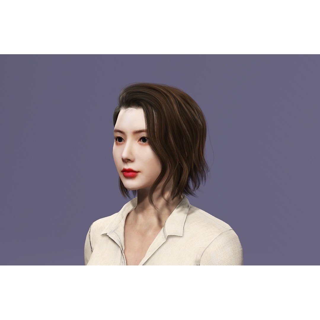 Realistic Korean Female Model 3D Model – Rigged Runway Walk Animation, FBX - View 9