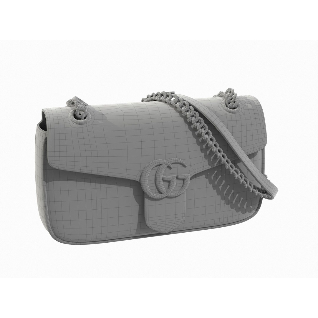 Gucci GG Marmont Bag 3D Model – Low Poly Fashion Asset, FBX - View 10
