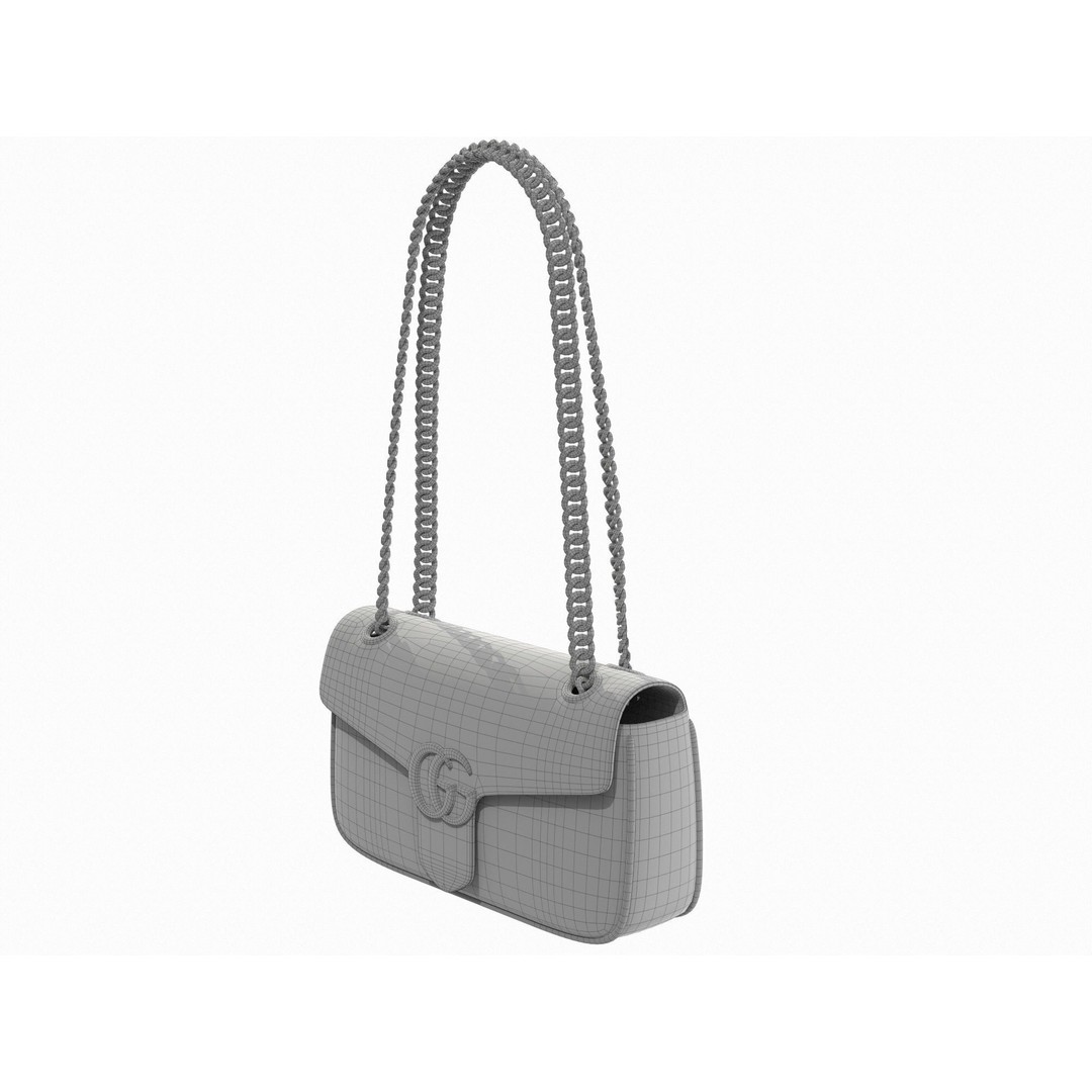 Gucci GG Marmont Bag 3D Model – Low Poly Fashion Asset, FBX - View 11