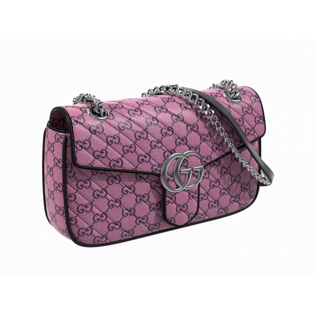 Gucci GG Marmont Bag 3D Model – Low Poly Fashion Asset, FBX - View 2