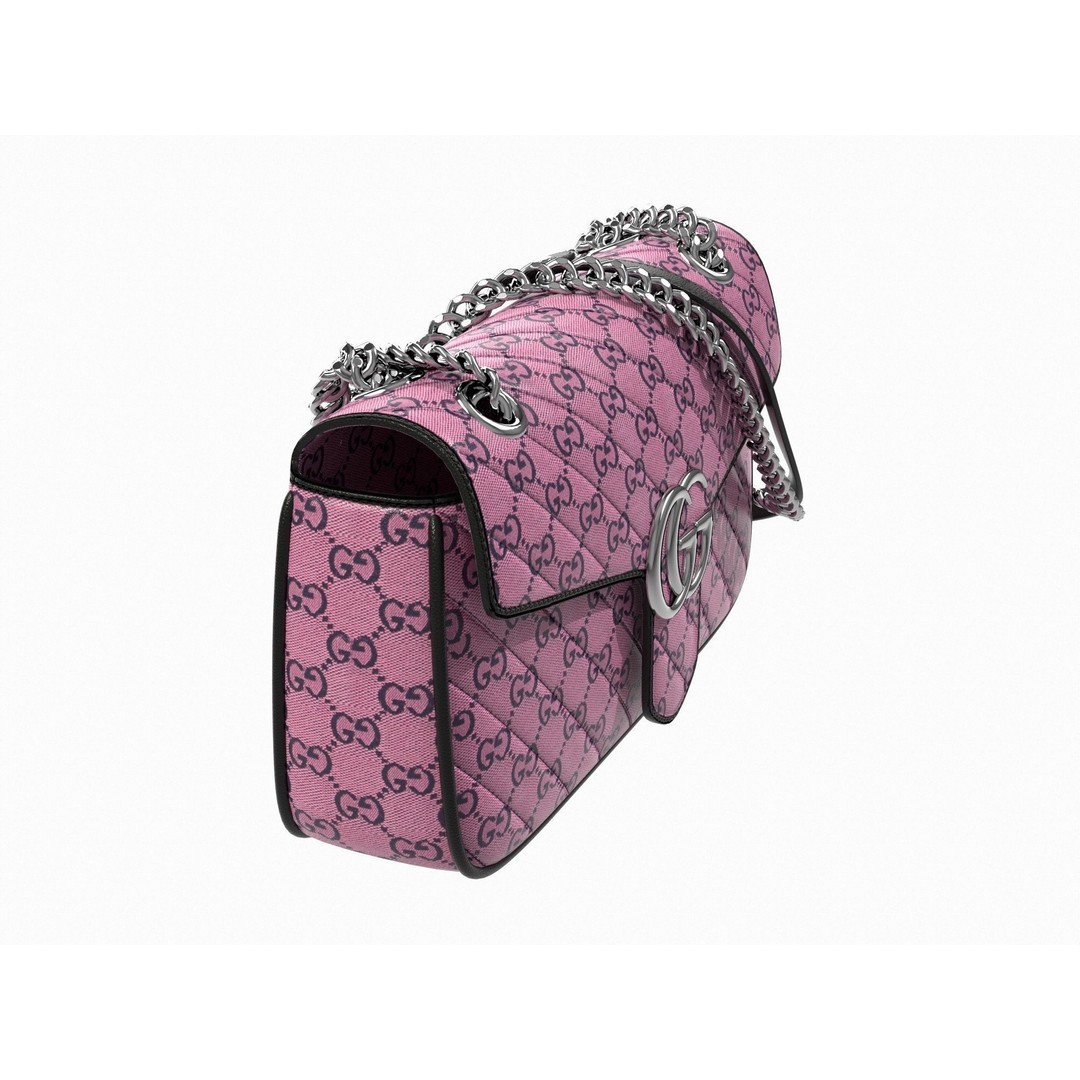 Gucci GG Marmont Bag 3D Model – Low Poly Fashion Asset, FBX - View 5