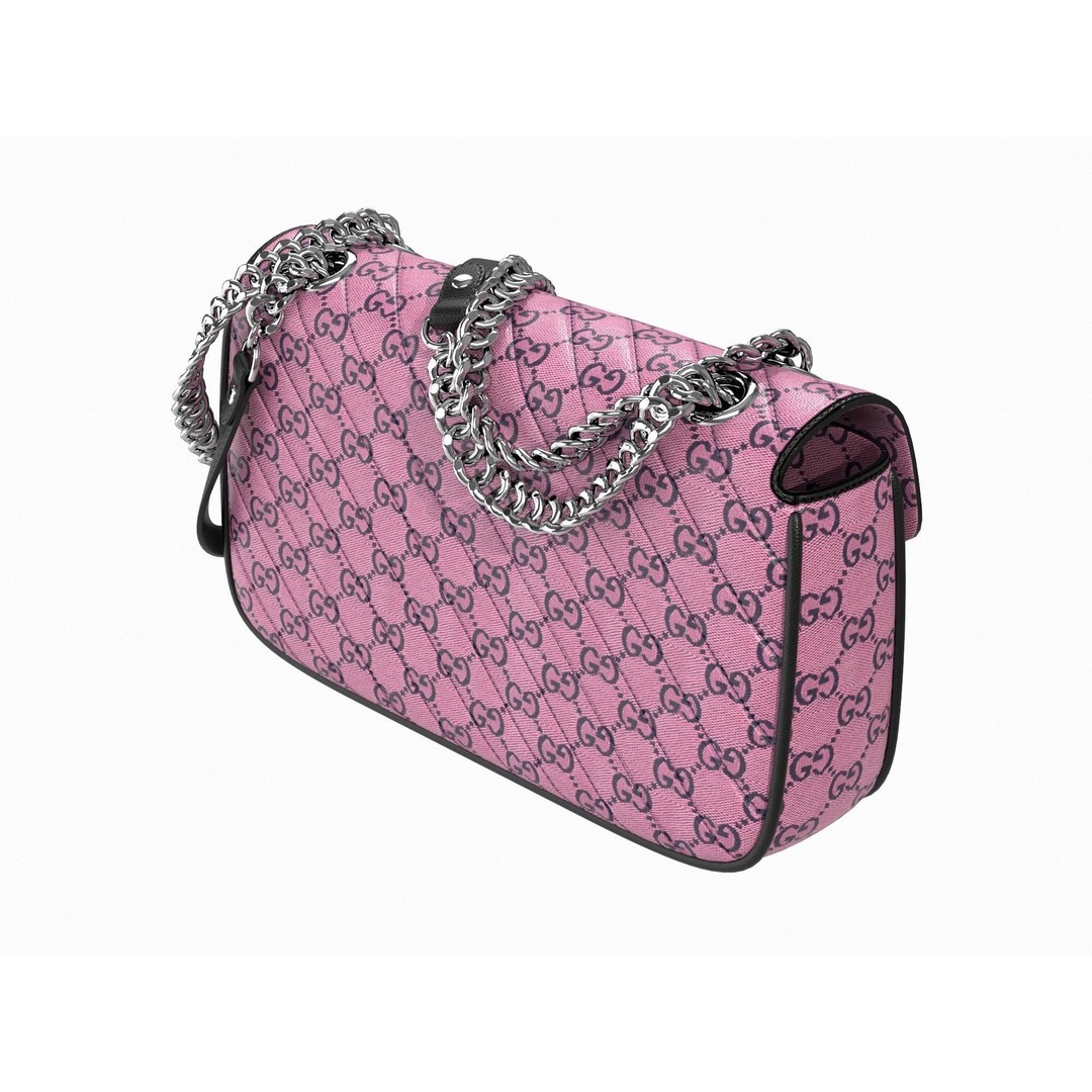Gucci GG Marmont Bag 3D Model – Low Poly Fashion Asset, FBX - View 6