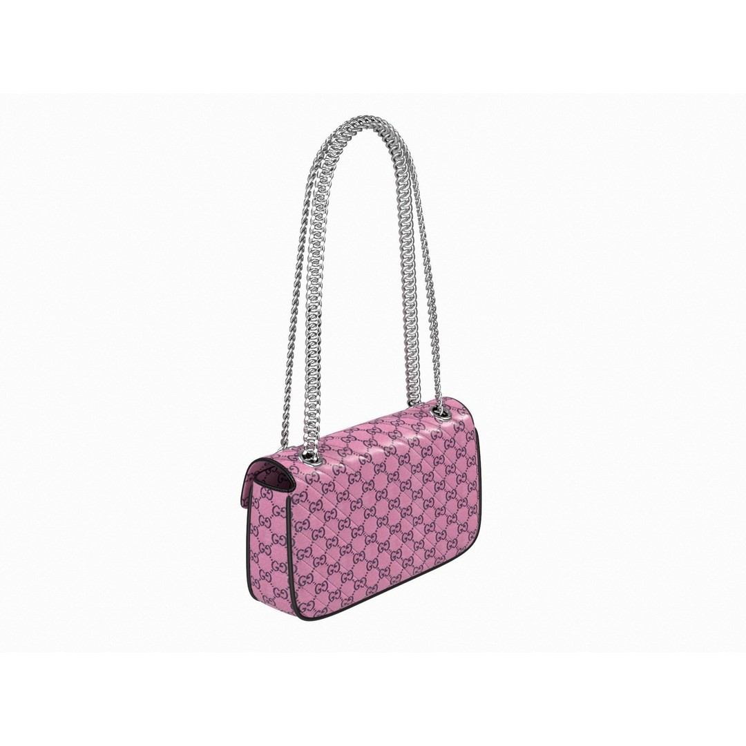 Gucci GG Marmont Bag 3D Model – Low Poly Fashion Asset, FBX - View 8