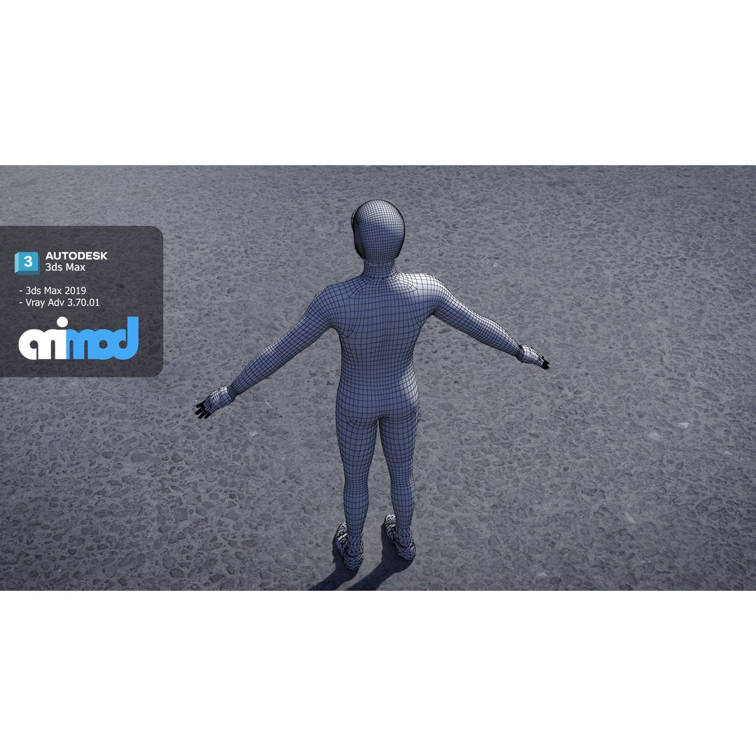 Male Cyclist 3D Model – Rigged Game-Ready Character, FBX