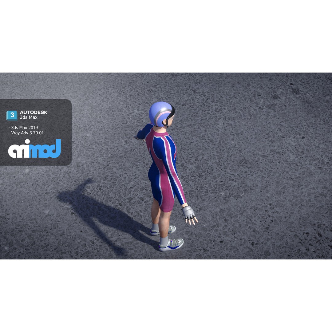 Male Cyclist 3D Model – Rigged Game-Ready Character, FBX - View 5