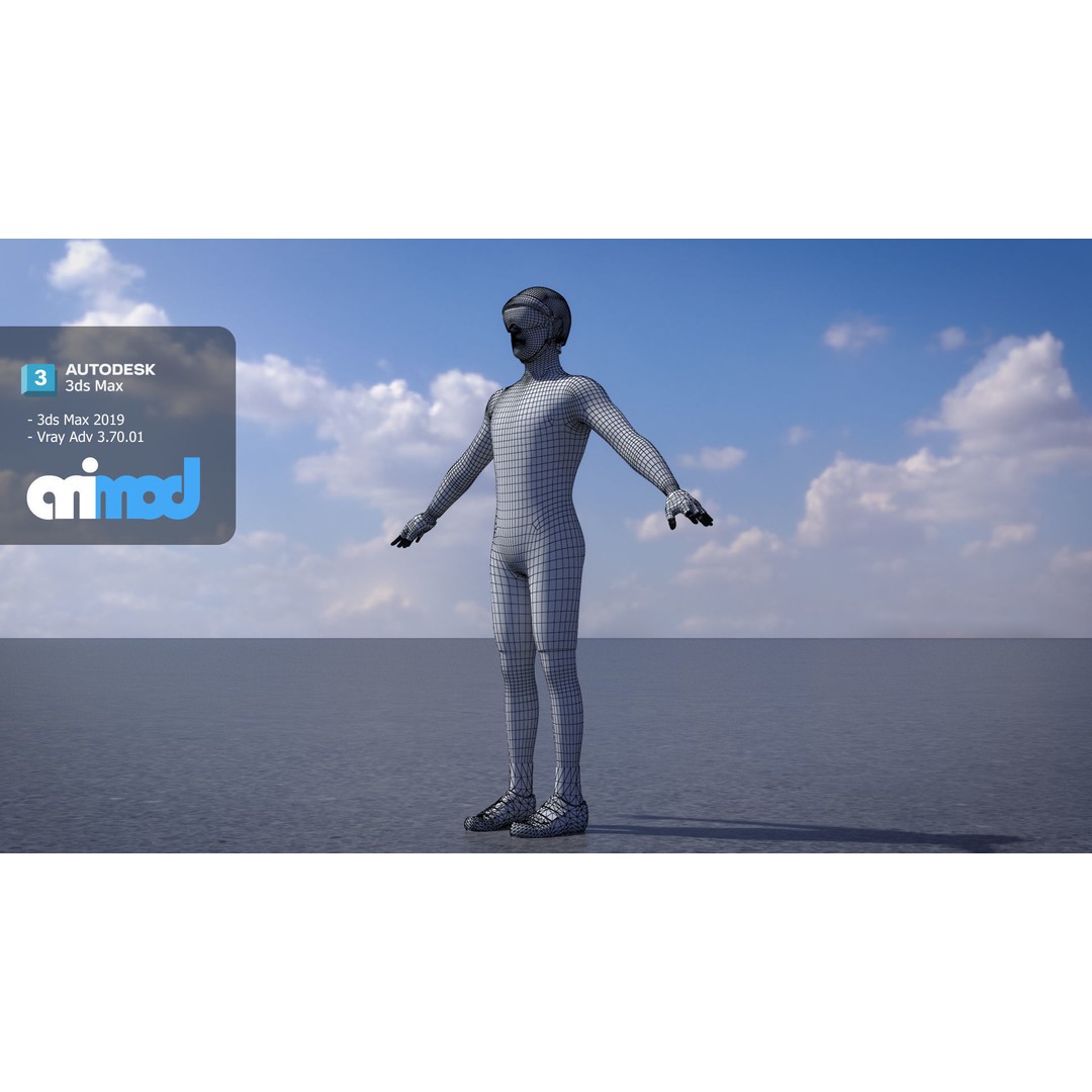 Male Cyclist 3D Model – Rigged Game-Ready Character, FBX - View 8