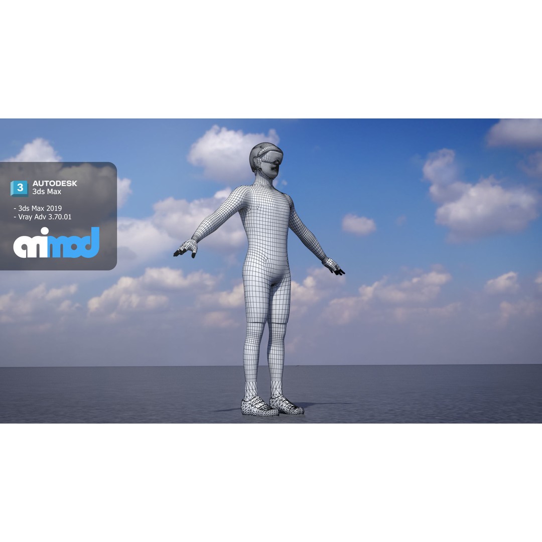 Male Cyclist 3D Model – Rigged Game-Ready Character, FBX - View 9