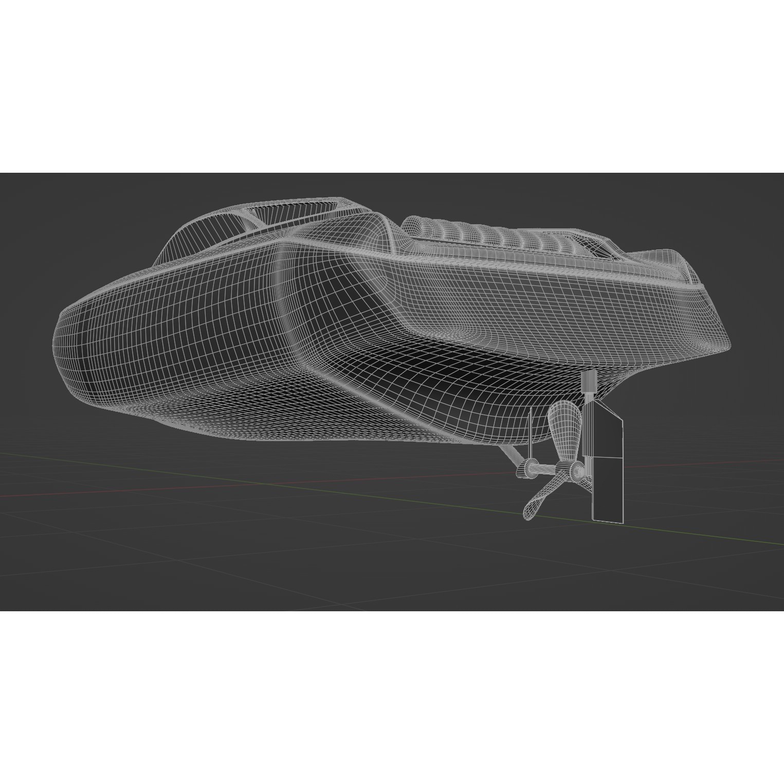 Speed Boat with Blue Accents - Game-Ready 3D Model - View 13