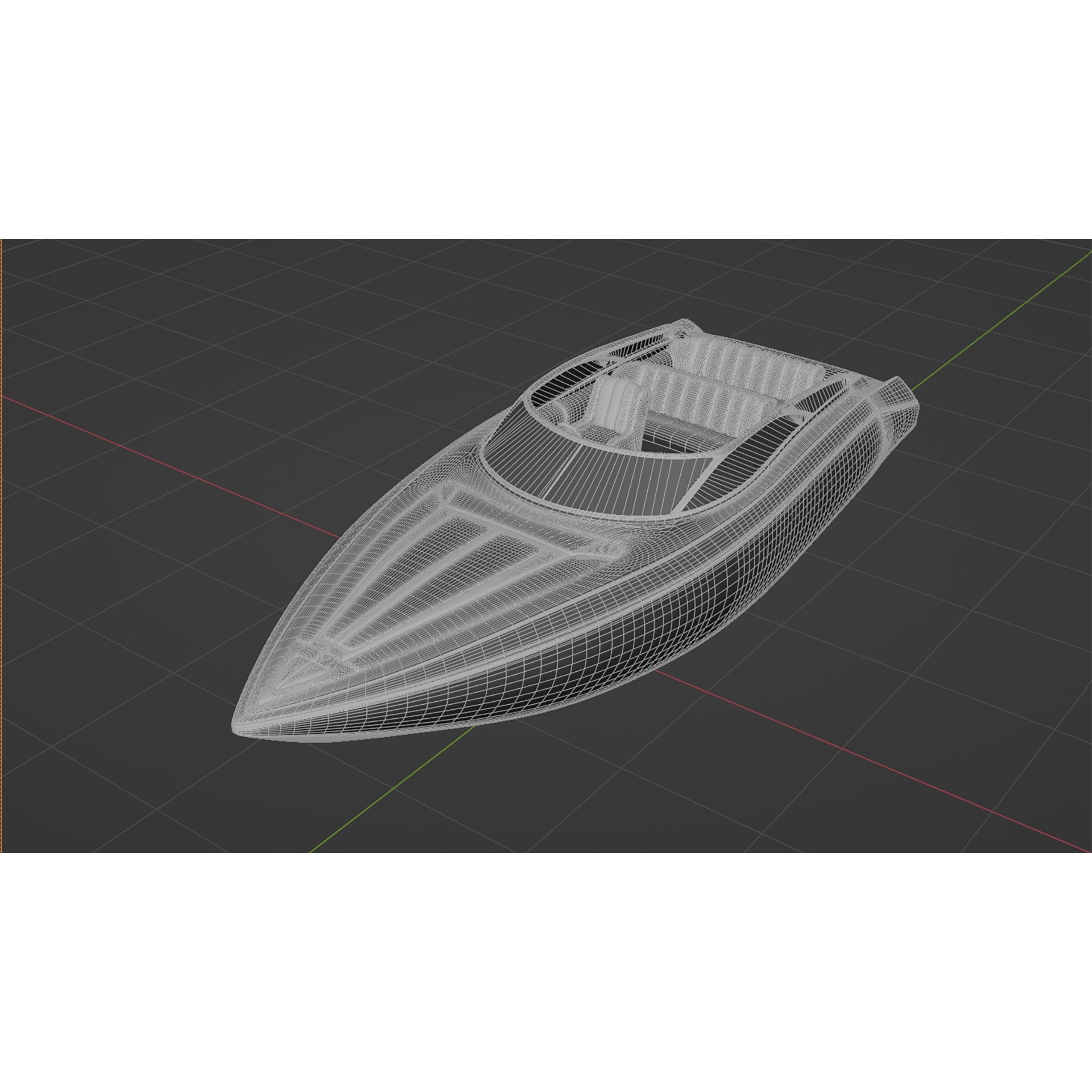 Speed Boat with Blue Accents - Game-Ready 3D Model - View 14
