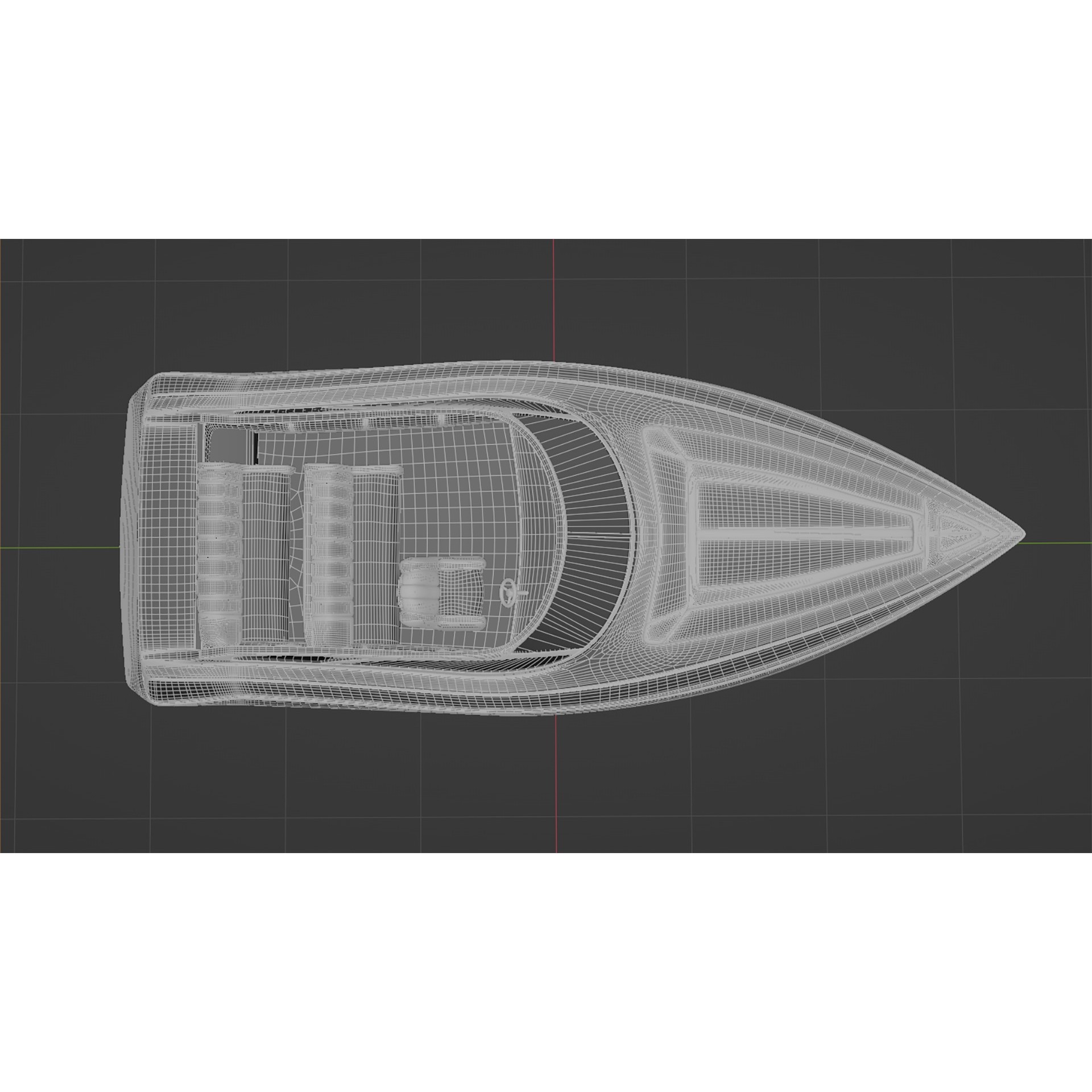 Speed Boat with Blue Accents - Game-Ready 3D Model - View 15