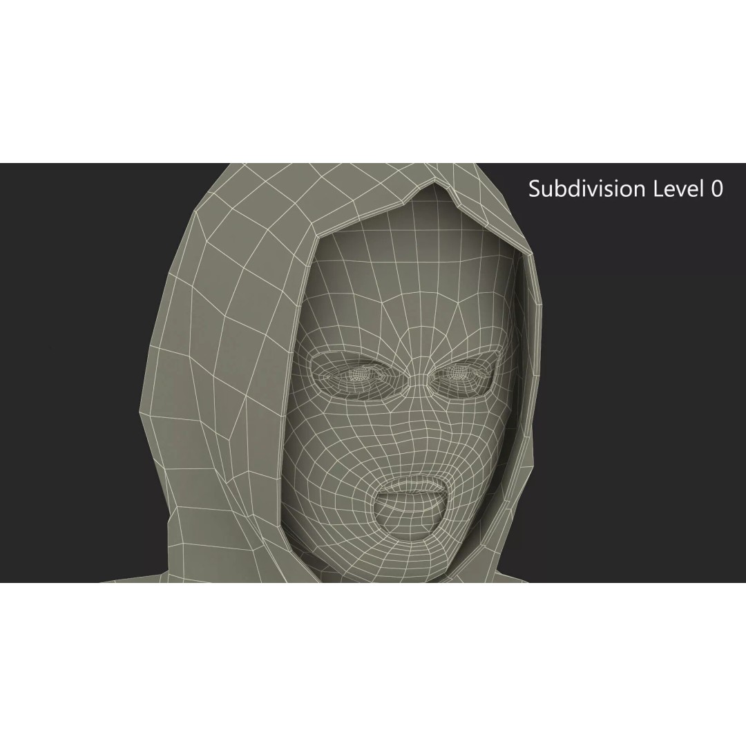 Masked Burglar Character 3D Model – High Poly Game Asset, PBR - View 13