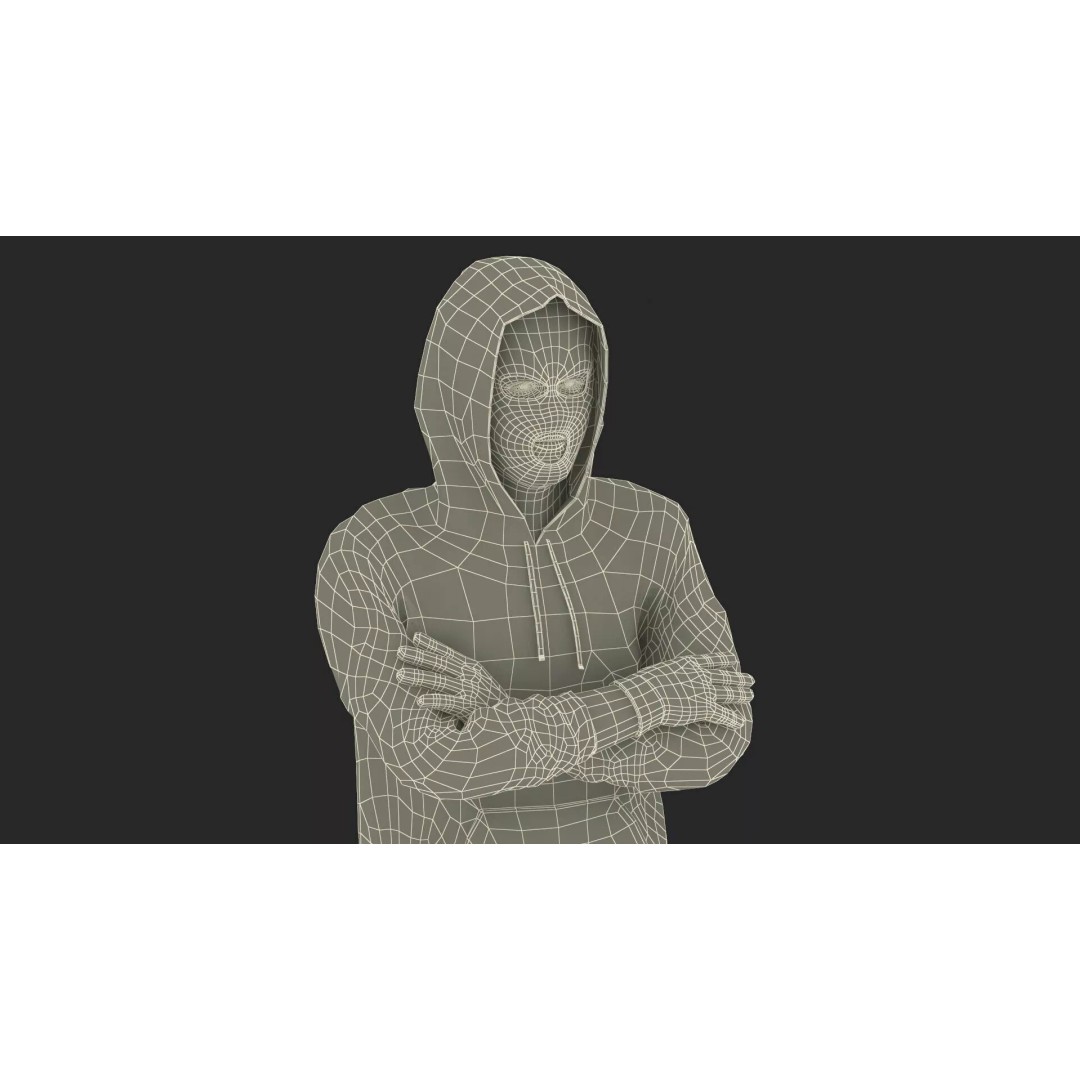 Masked Burglar Character 3D Model – High Poly Game Asset, PBR - View 23