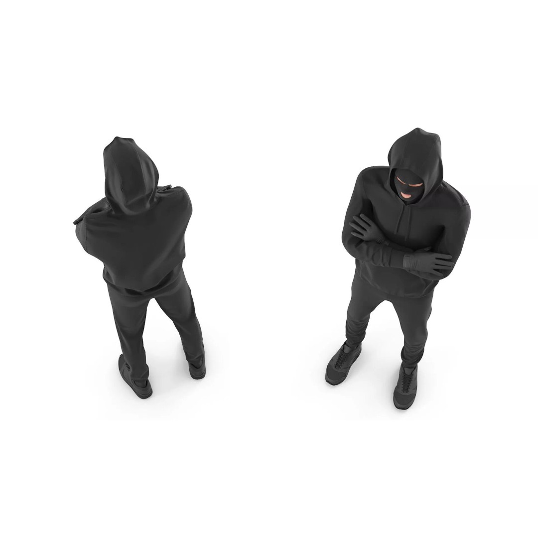 Masked Burglar Character 3D Model – High Poly Game Asset, PBR - View 7