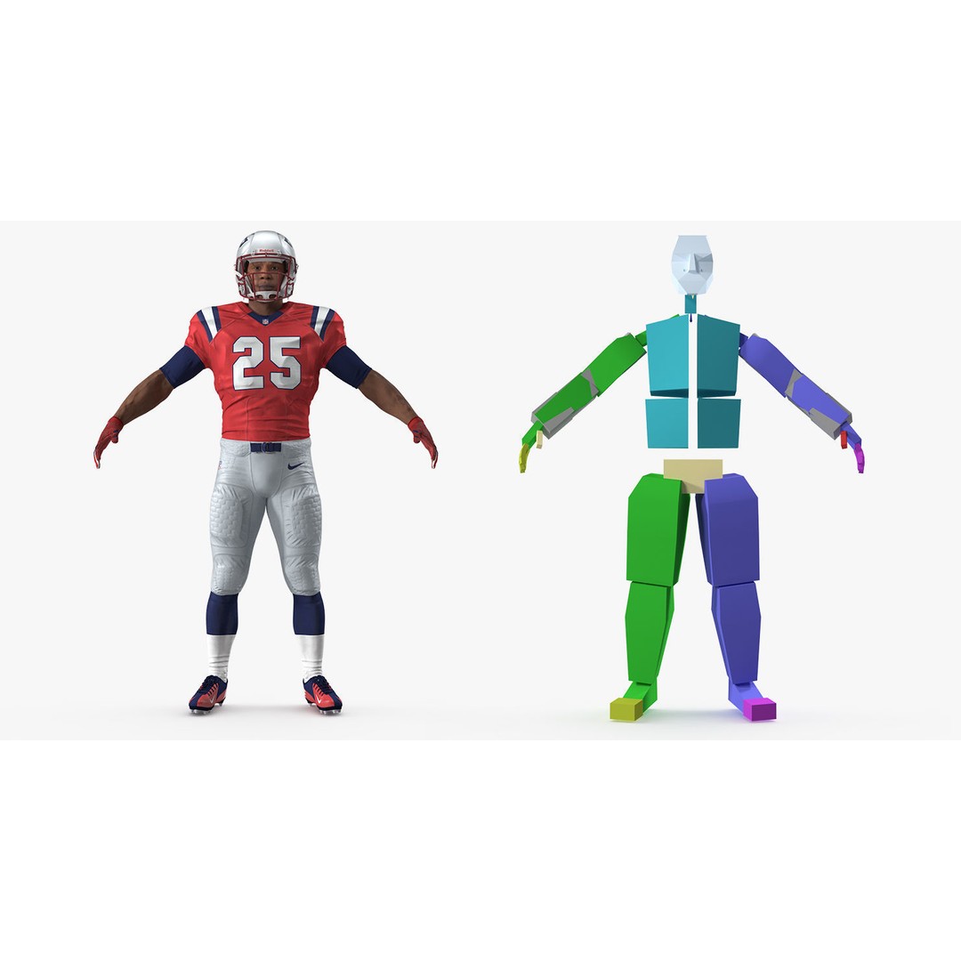 New England Patriots American Football Player 3D Model – Rigged Character, FBX - View 11